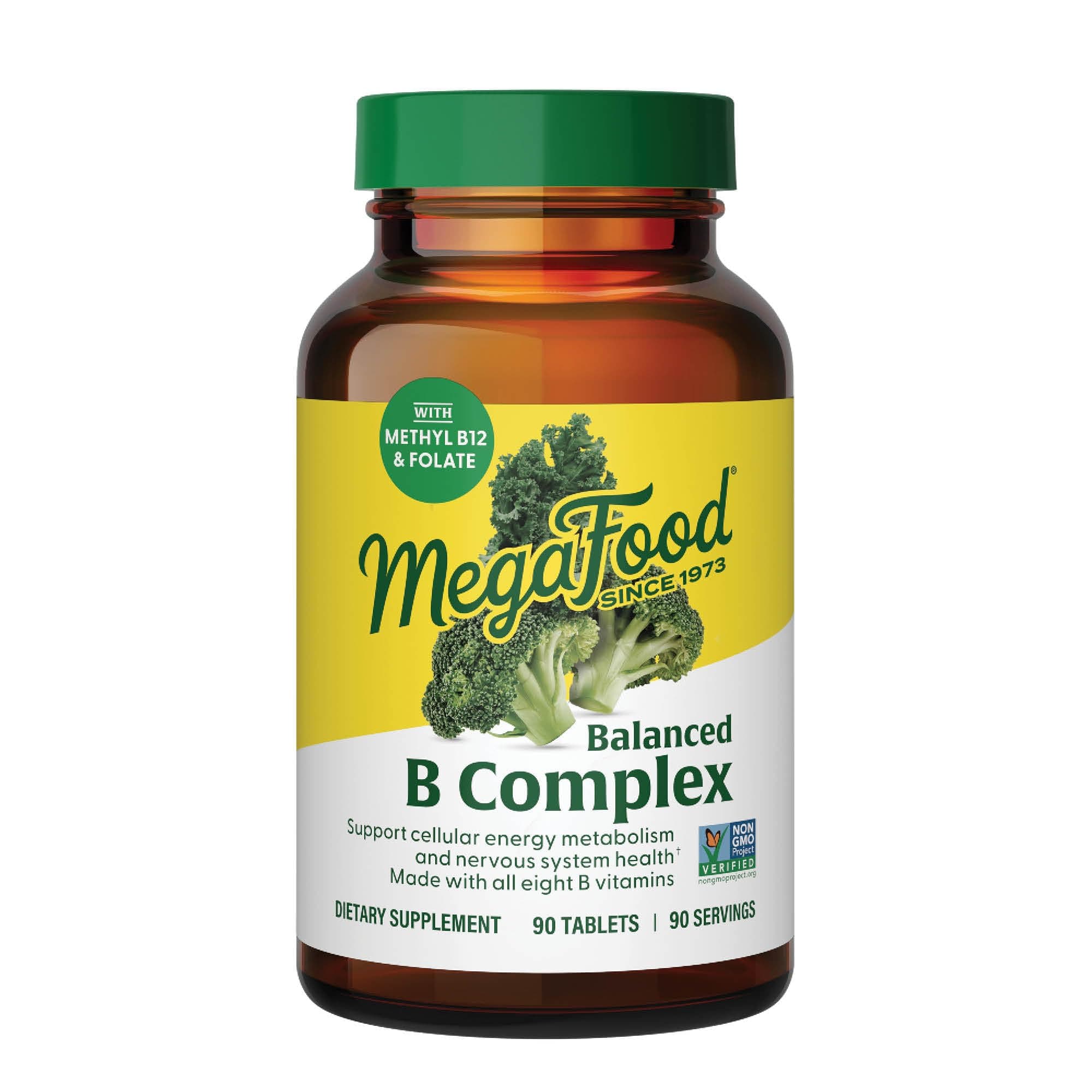 Balanced B Complex - Vitamin B Complex for Women & Men - Vitamin B6, B12, Folate, Biotin - Cellular Energy Metabolism & Nervous System Health, Vegan, Gluten Free, 90 Tablets
