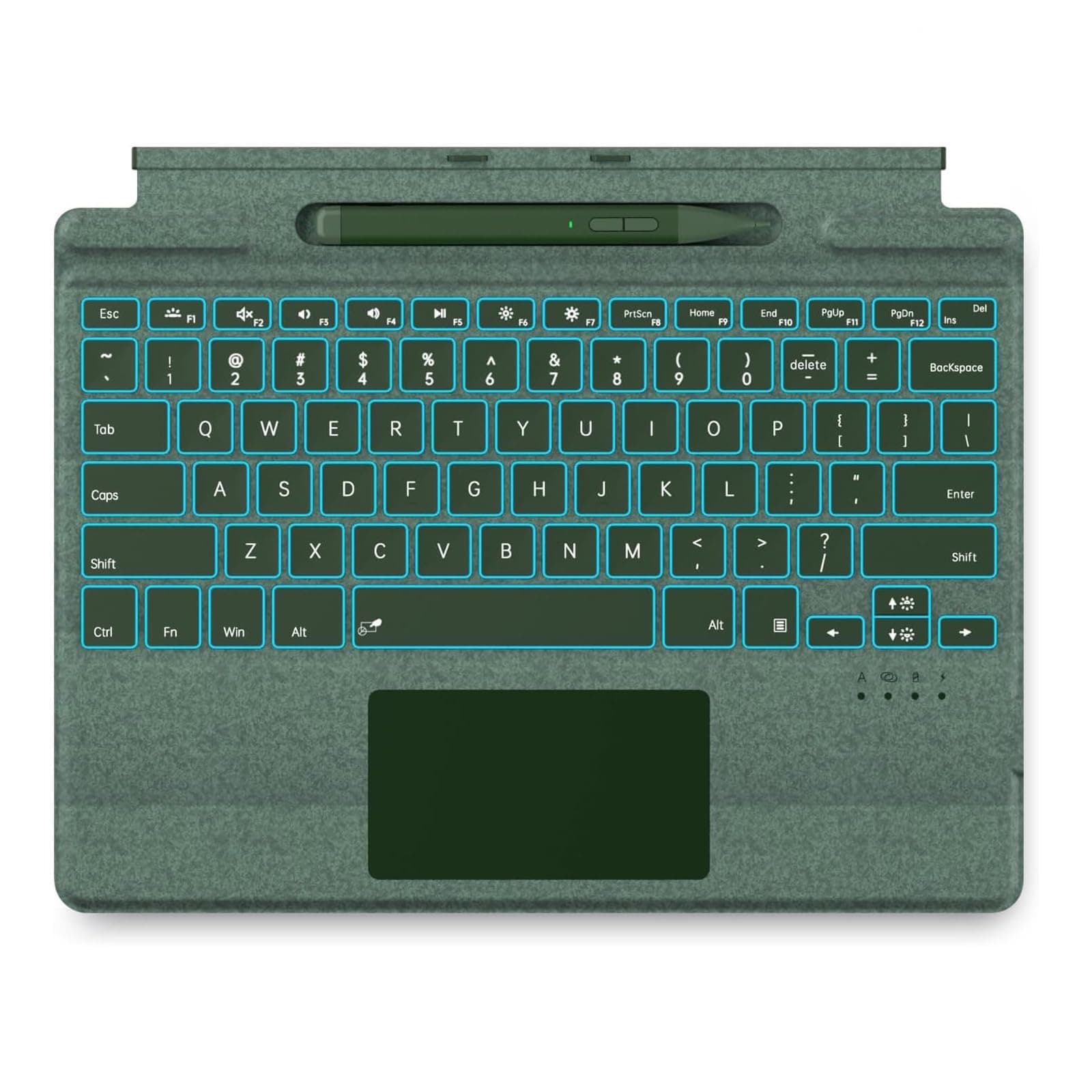 Surface Pro 9 Keyboard with Slim Pen, Compatible with Microsoft Surface Pro 11 10 9 8 X, 13 Inch Bluetooth Wireless Backlit Type Cover with Slim Pen,Keyboard with Slim Pen,Green