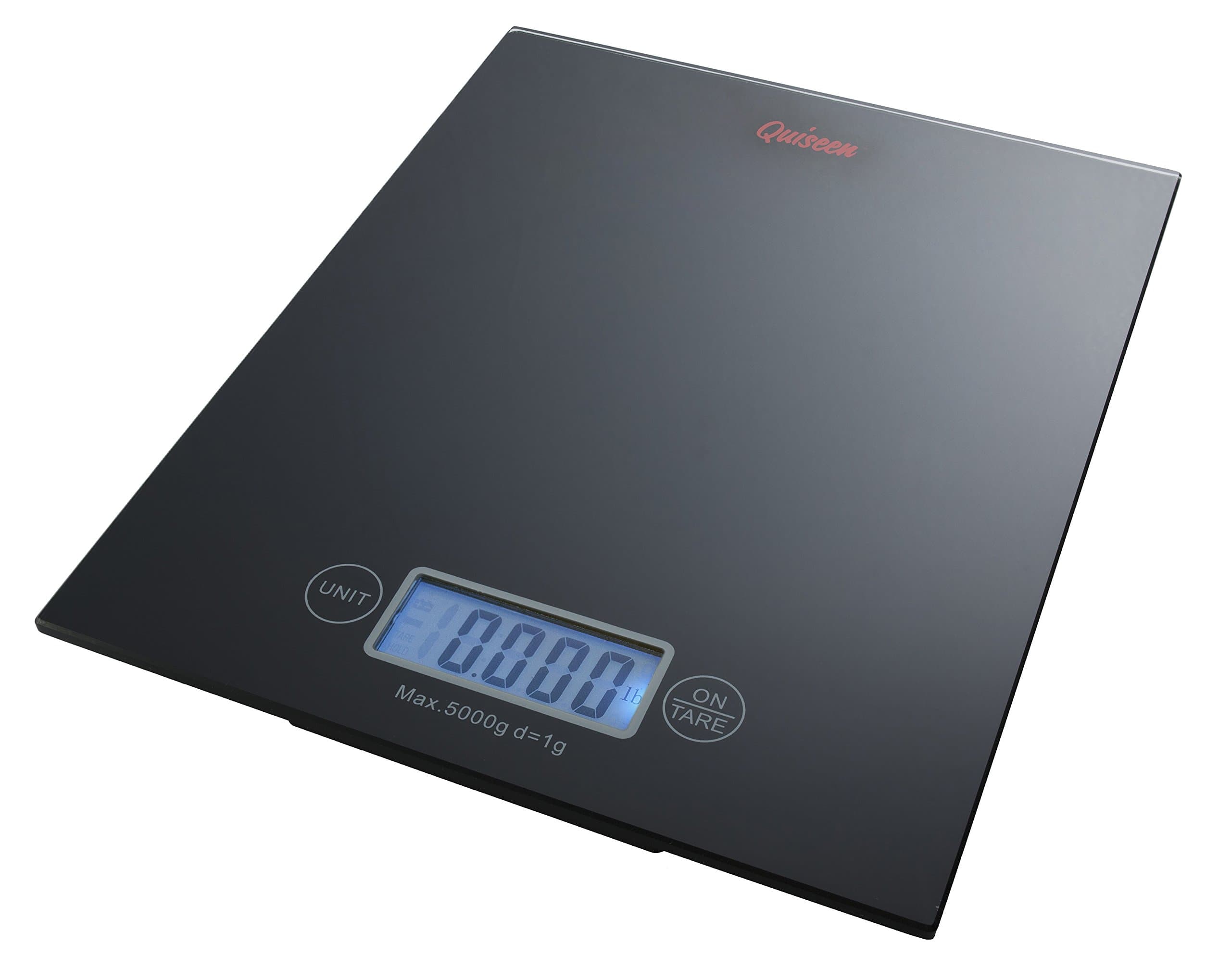 Digital Kitchen Food Scale - One Touch - High Precision - Elegant Black Tempered Glass Design - 11 lbs Capacity