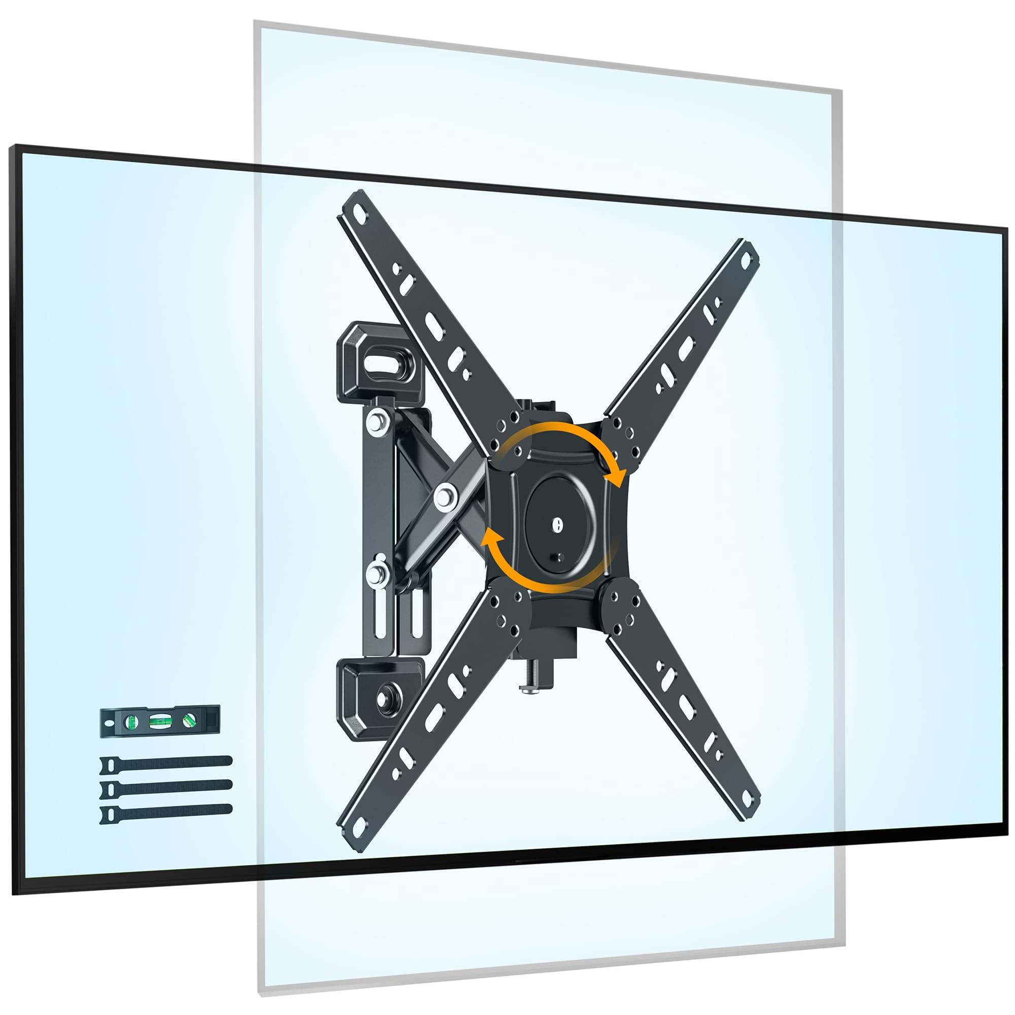 FORGING MOUNT Rotating TV Wall Mount for 13-49 Inch TVs Monitor,Vertical and Horizontal Extendable Corner Wall Mount, TV Bracket for Flat & Curved Screens, VESA 75x75mm to 300x300mm, Holds 55lbs