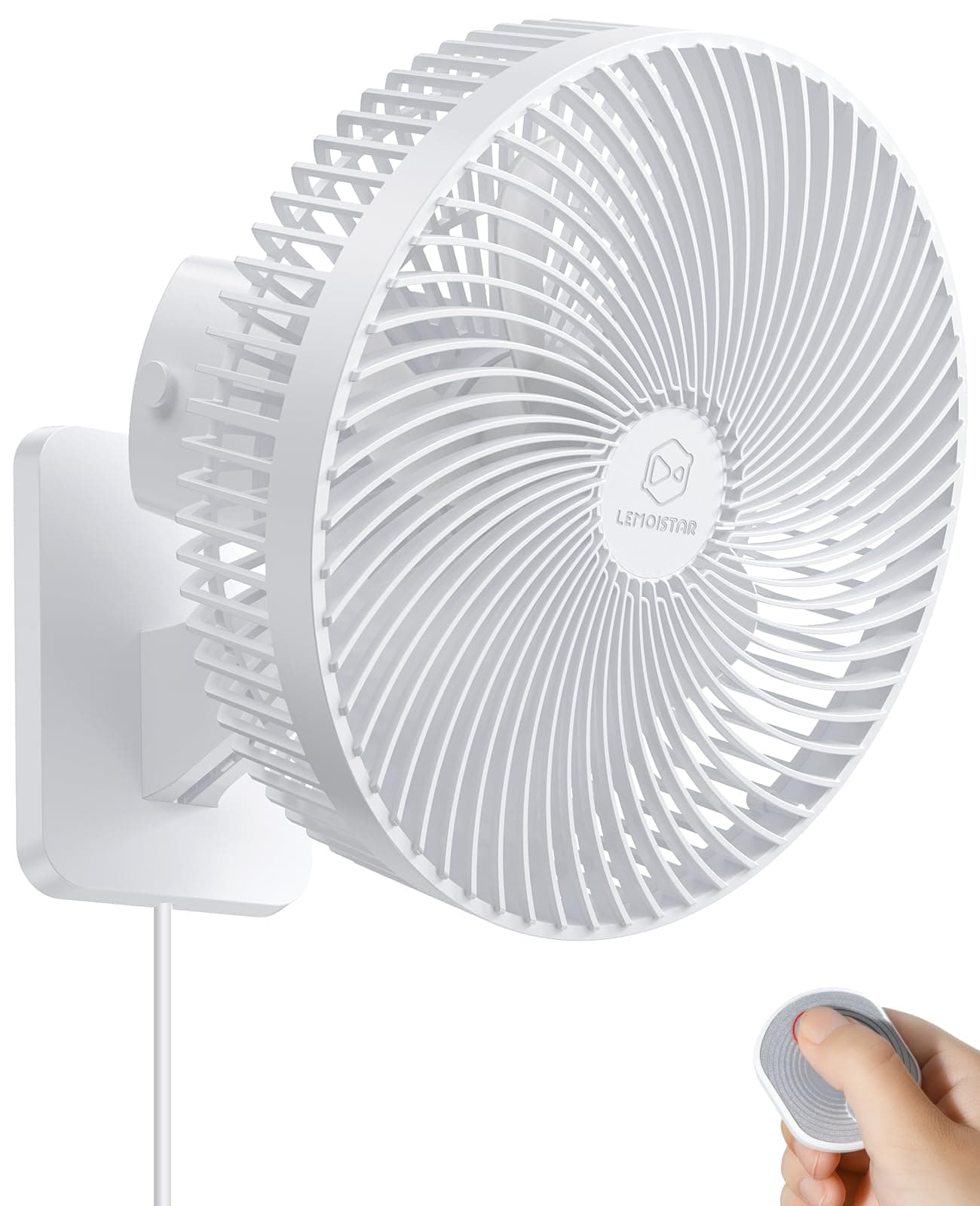 Shinebella 10-Inch Wall Mount Oscillating Fan with Remote and Timer, Small Bedroom RV Fan with 4-Speed, Quiet Operation,90°Oscillation, Adjustable Tilt,5.92 ft Wire, for Cooling Bathroom Home Garage