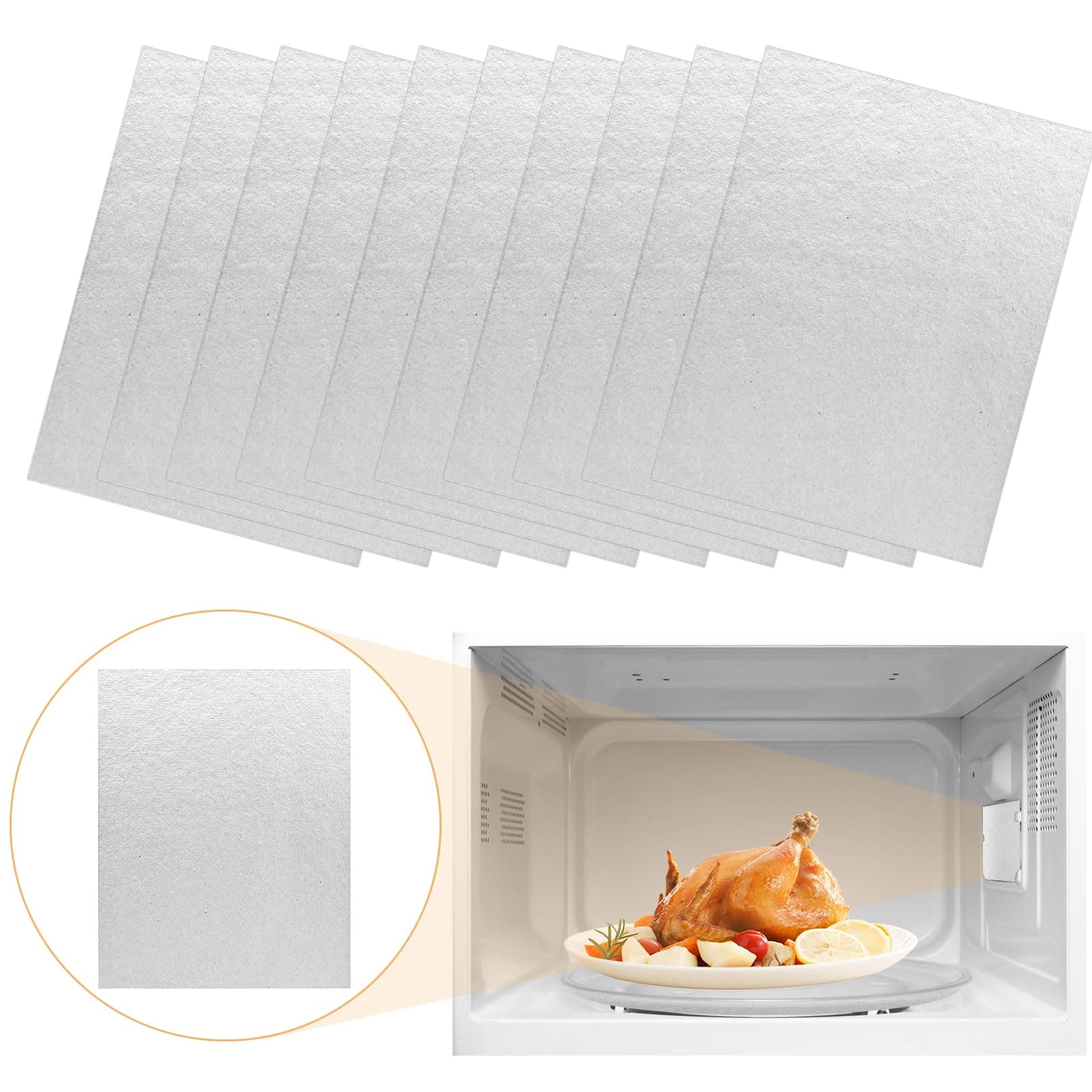 TRUEIN 8 Microwave Waveguide Cover Replacement, 150 X120mm Universal Microwave Ovens Sheets, Heat Insulation Microwave Oven Parts, Super Thick Mica Sheet Repairing Accessory for Kitchen