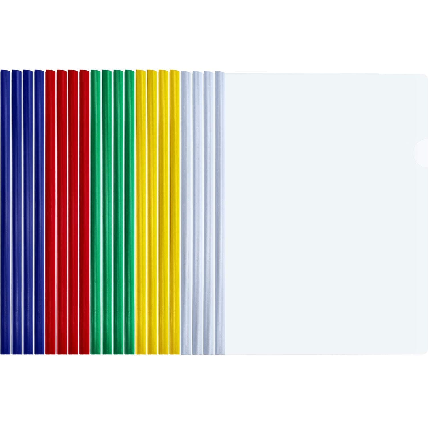 20 Pieces A4 Sliding Bar Binder Transparent Report Covers Folder for Documents Classification (Multicolored Sliding Bar)