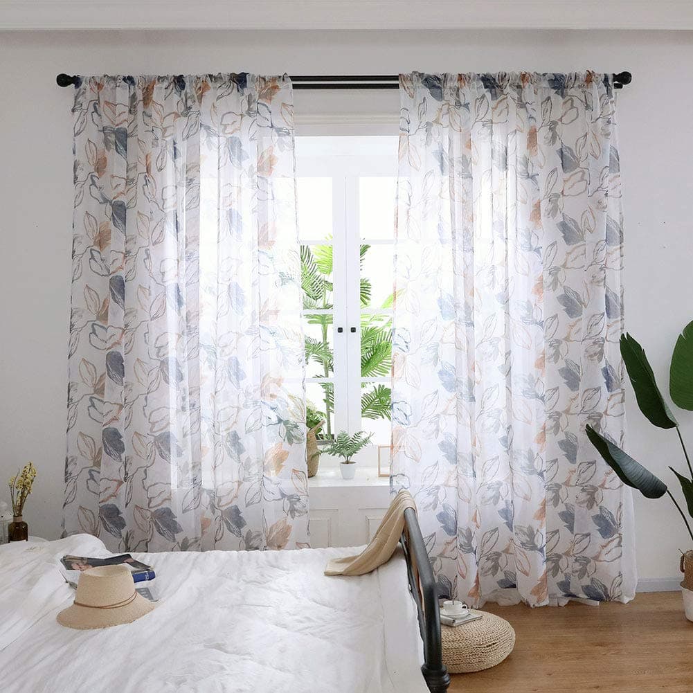 Cryfokt Valances, Elegant Peaceful Window Curtain, Office Study Work for Home (Brown)