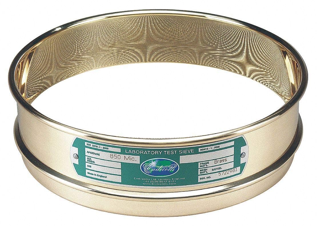 3 in. Brass Frame Sieve, 2.00 mm, no. 10 Stainless Steel Wire Mesh, Full Height (2 in.), ASTM E11 - 003BAW2.00 - EACH