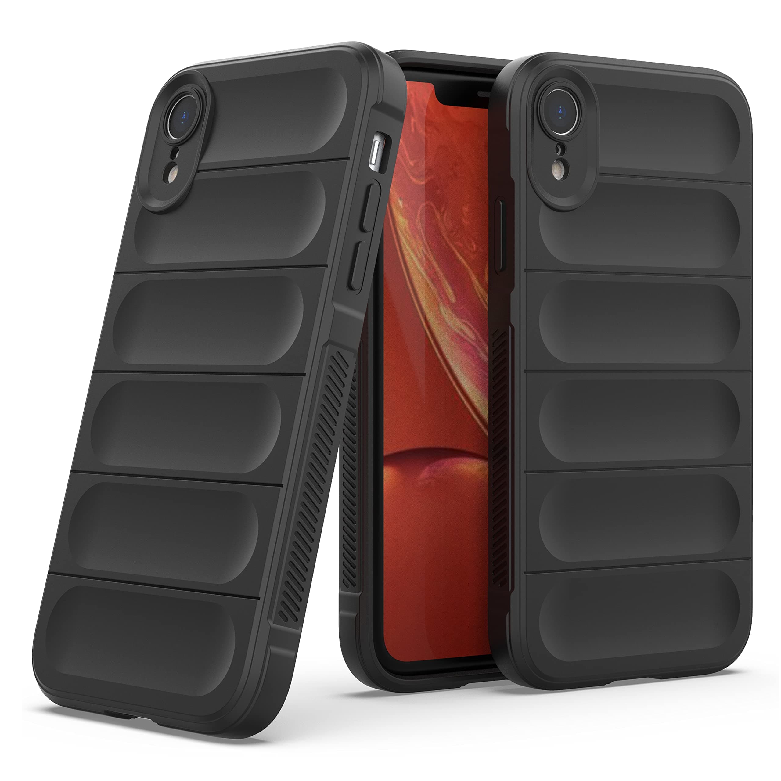 Amazon Brand - SolimoAmazon Brand - Solimo Silicone Mobile Cover for Apple iPhone Xr (Silicon_Black)