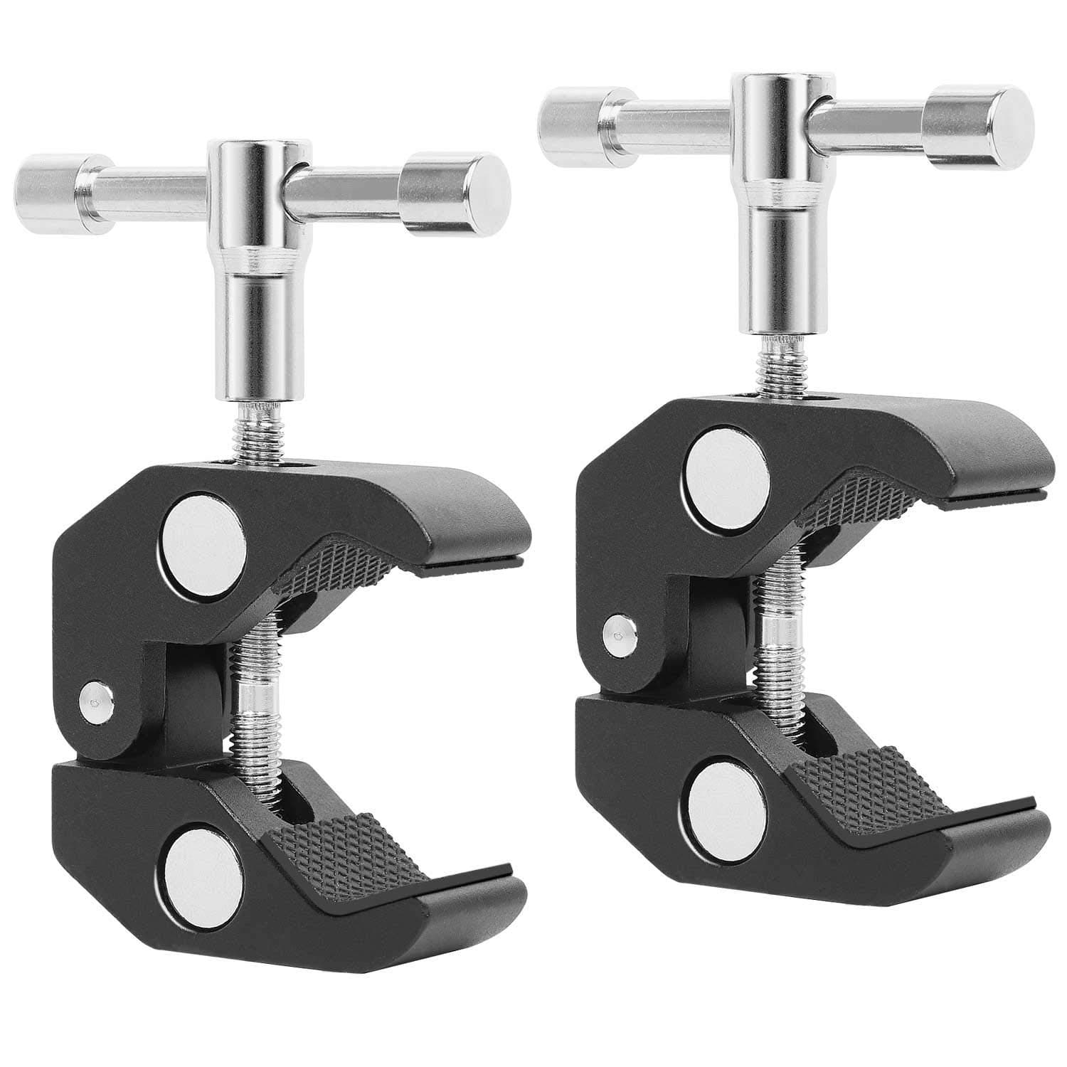 Camera Crab Clamp Mount with 1/4in-3/8in Thread (2 Pieces, Max Open 2.16in/6cm)