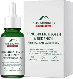 Alps Goodness Fenugreek, Biotin & 3% Redensyl Anti Hairfall Scalp Serum 30 ml | Hair Strengthening Scalp & Hair Serum For Hair Breakage & Loss | No Parabens, Sulphates, Silicones & Mineral Oil