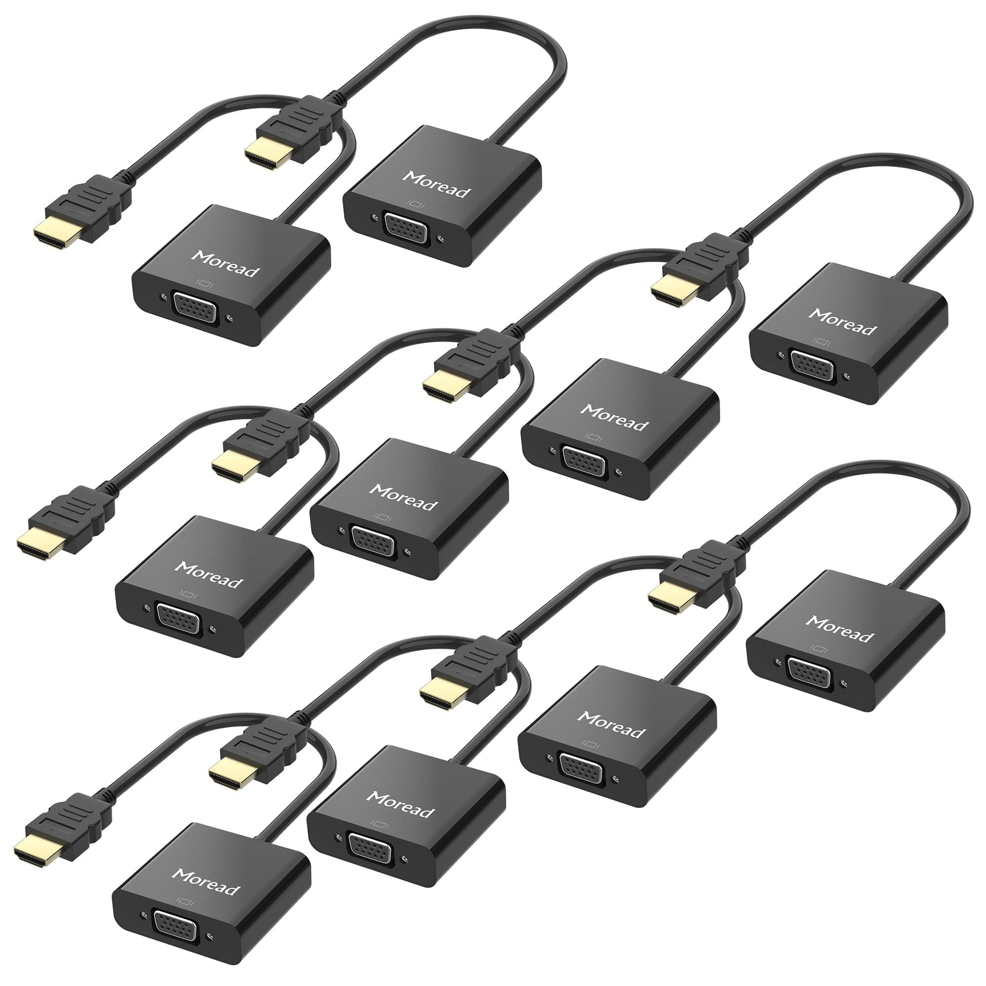 HDMI to VGA Adapter with Audio - 10 Pack