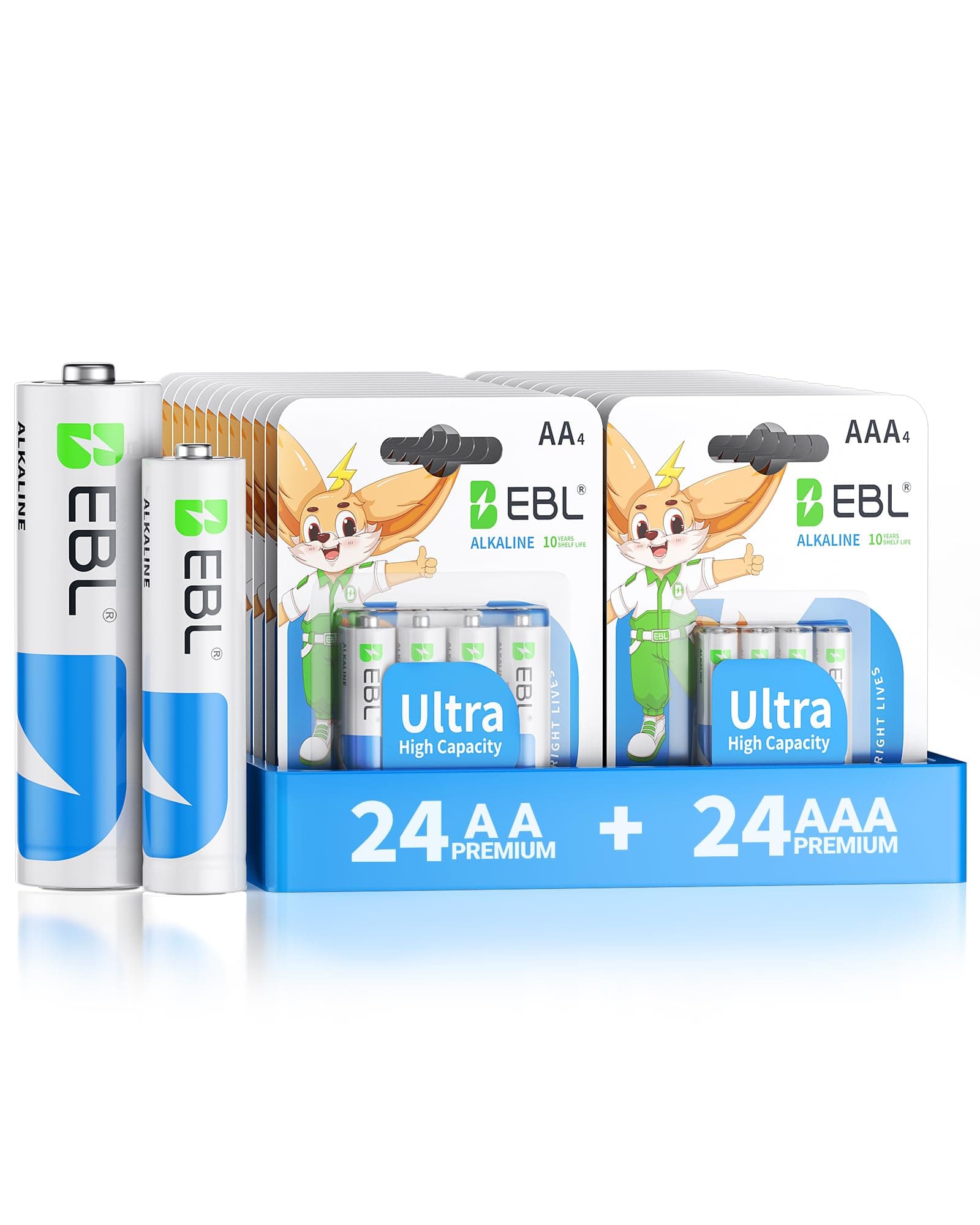 48-Pack Alkaline AA AAA Batteries, Includes 24 AA and 24 AAA, 1.5V High Performance, Long Shelf Life