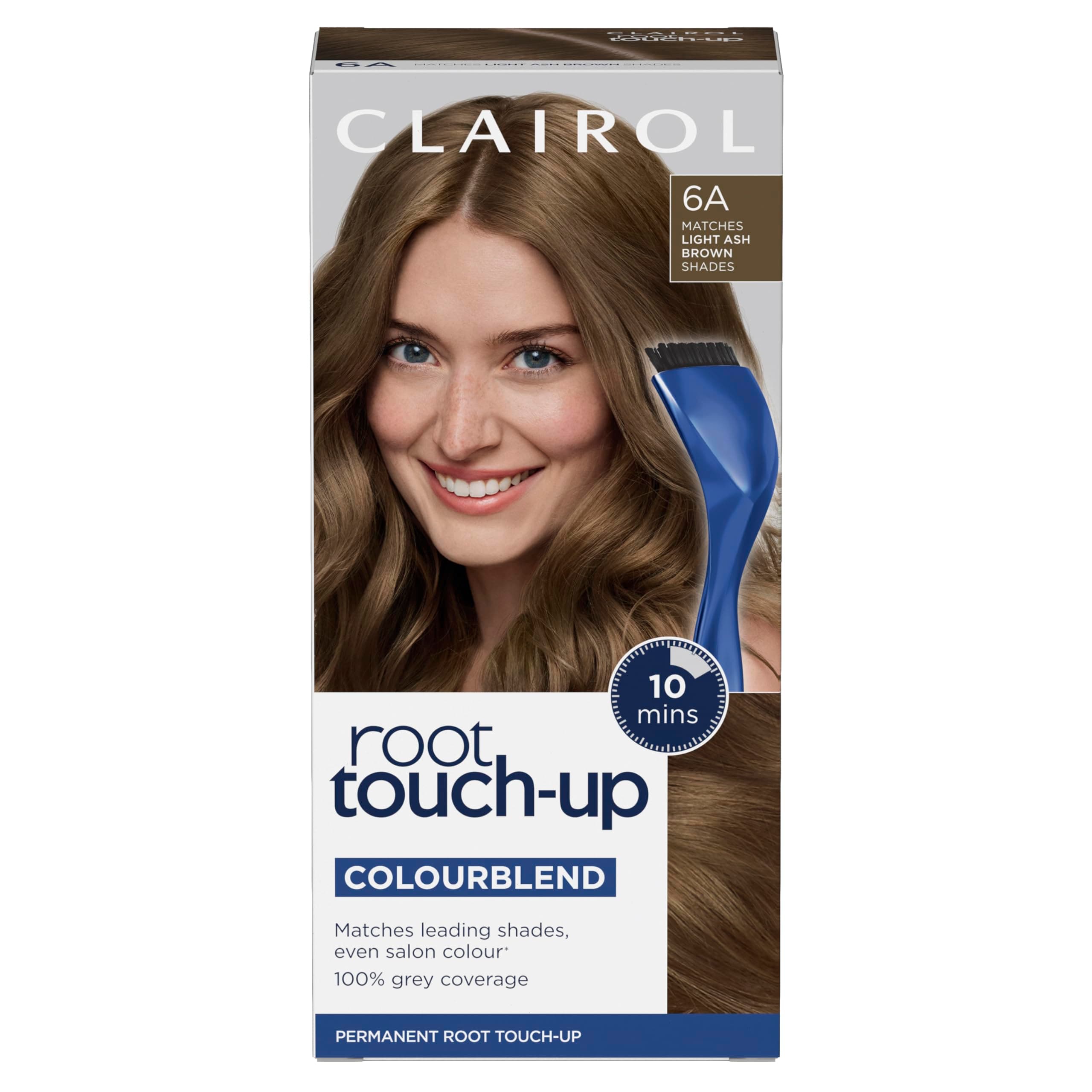 Root Touch-Up Permanent Hair Dye, 6A Light Ash Brown