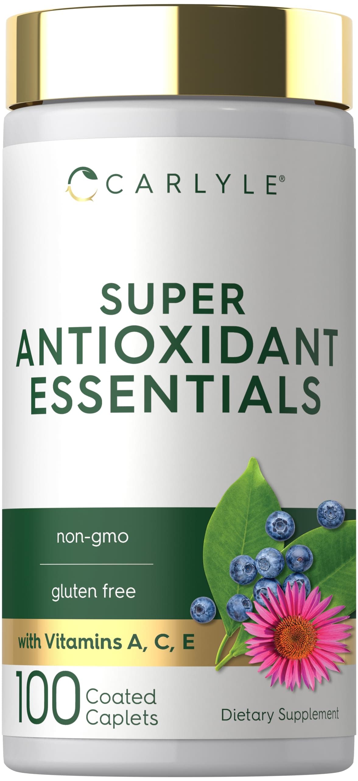 Carlyle Antioxidant Supplement | 100 Caplets | Nutritional Complex with Vitamins A, C, E & More | Vegetarian, Non-GMO, Gluten Free Formula