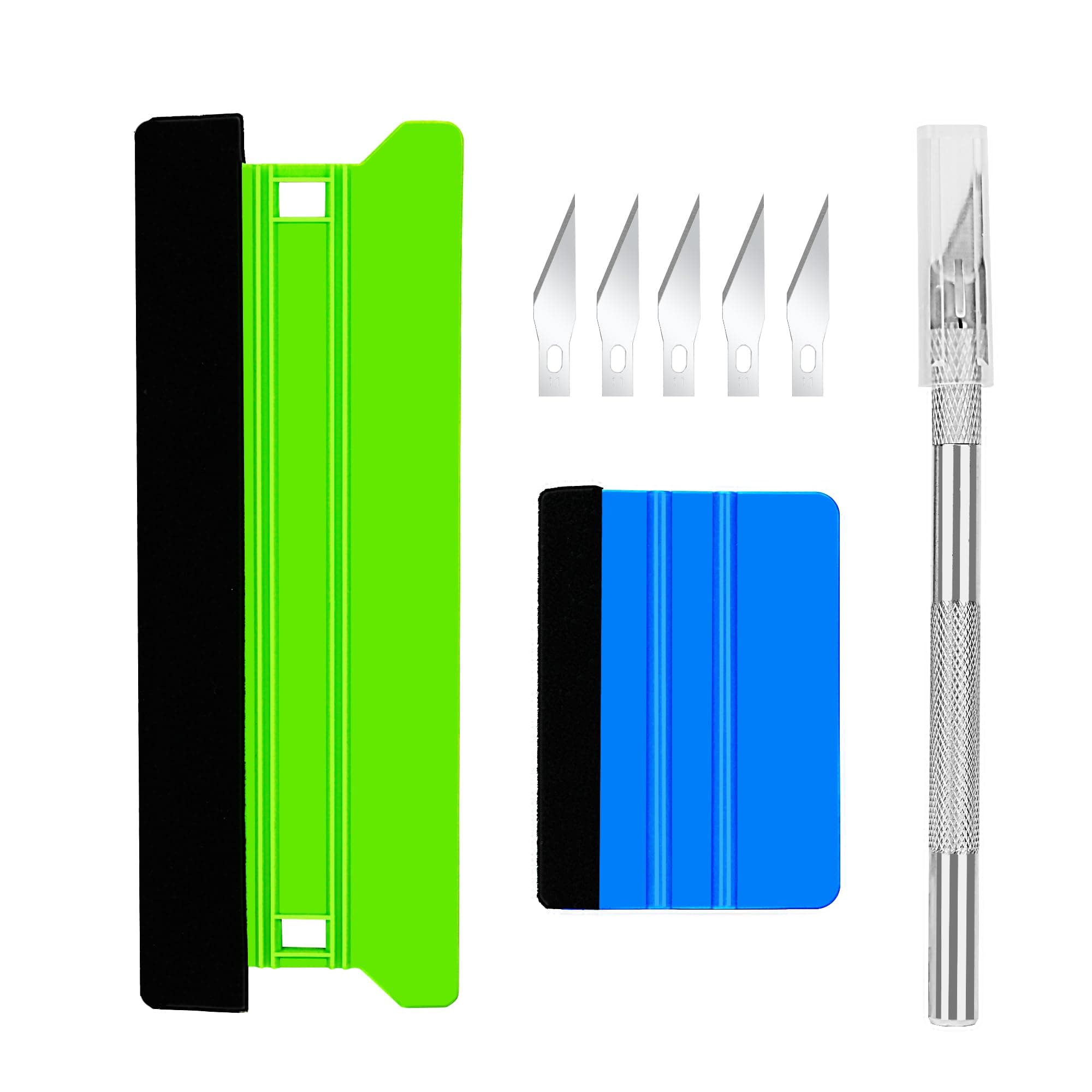 Efficient Application Vinyl Wrap Kit, Window Film Tools & Wallpaper Tools - 21cm & 10cm Plastic Felt Squeegee and Trimmer for Glass Film, Car Vinyl, Car Tint & Wallpaper