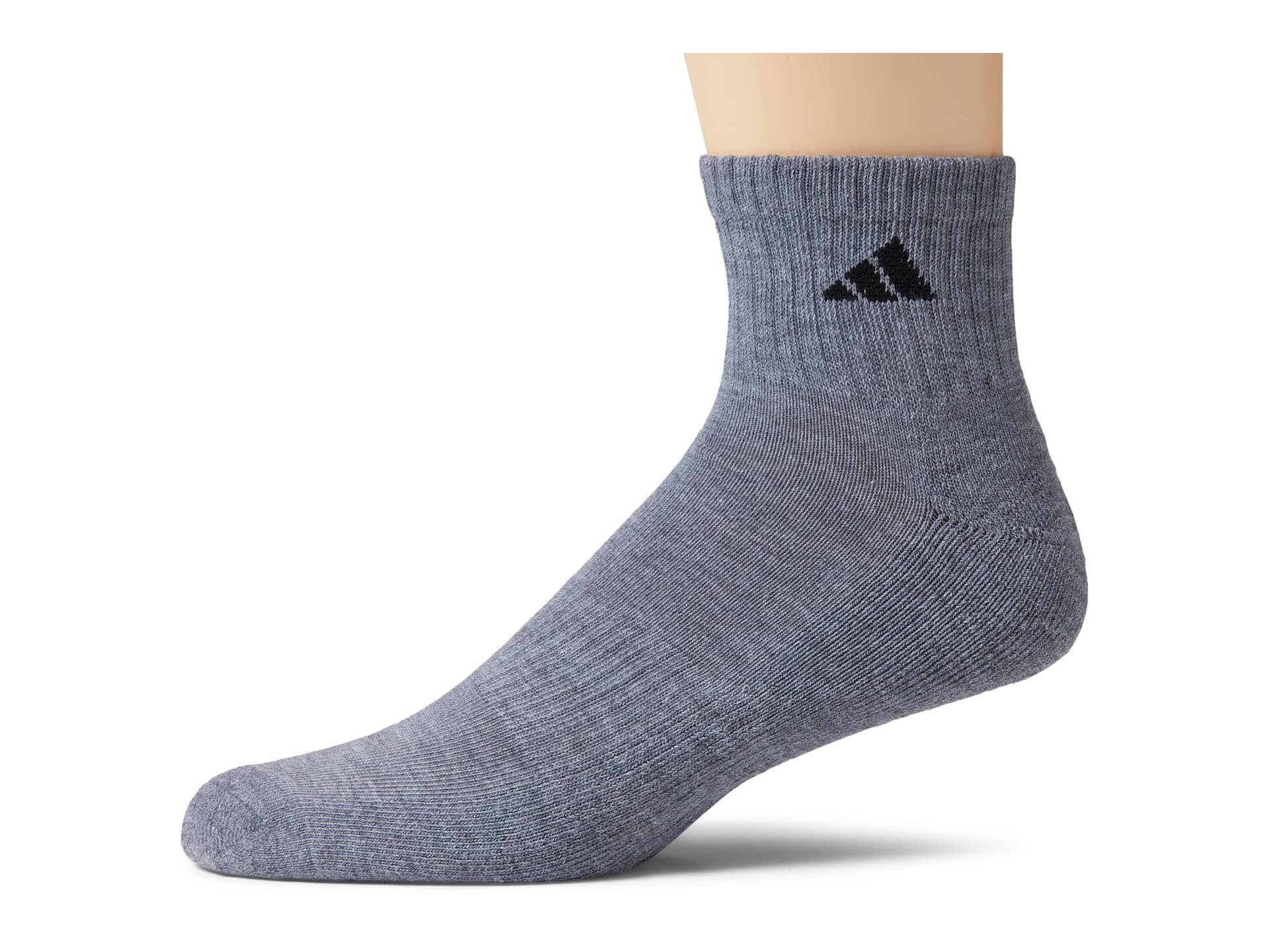 adidas メンズ アスレチック クォーターソックス (6枚パック)