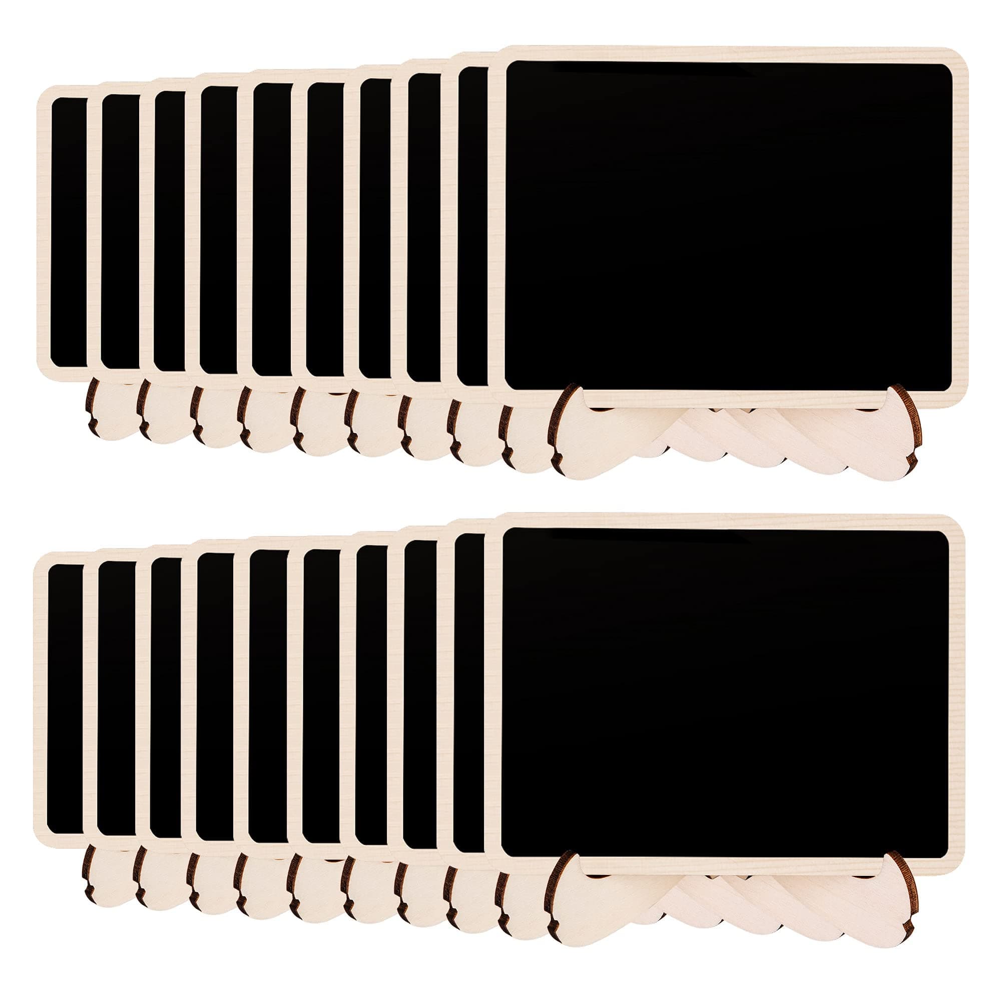 Amazon Basics Wood Mini Chalkboards Signs with Support Easels, 20 Pack, 3.9" x 3", Black