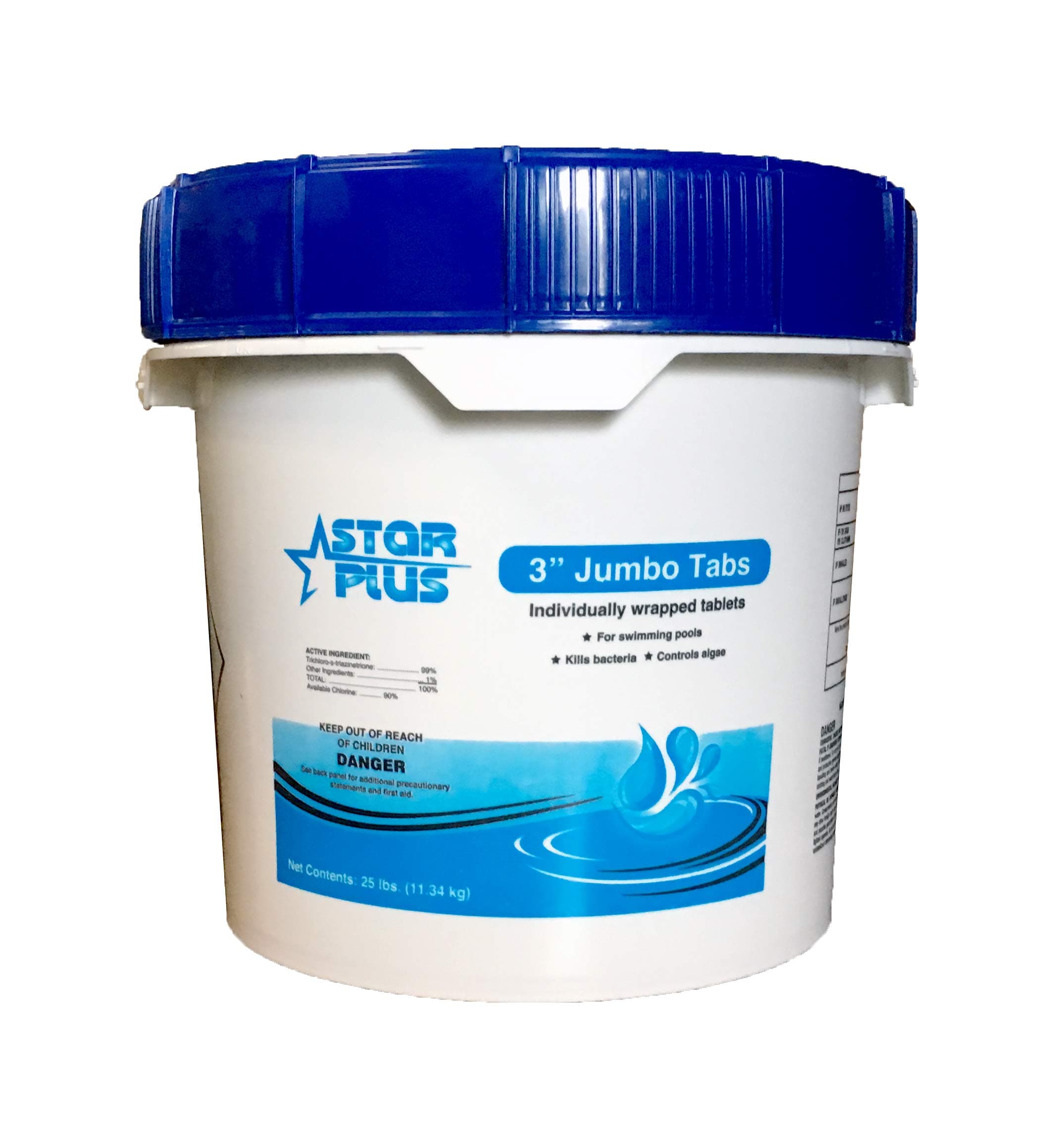 Star Plus 25 lbs Bucket 3" Swimming Pool/Spa Stabilized Chlorine Tablets, Commercial Grade …