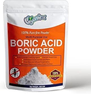 boric acid powder | Multi Purpose boric powder For cockroaches, insects | carrom powder uses, Industrial grade cleaning agent, Natural Rice Preservative 200 gm