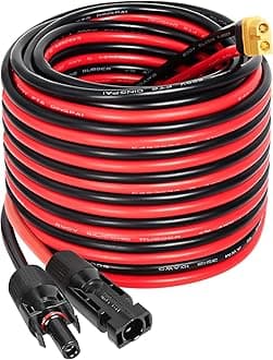 Solar Connector to XT60 Adapter Cable - 35FT, 10AWG for Solar Panel to Portable Power Station