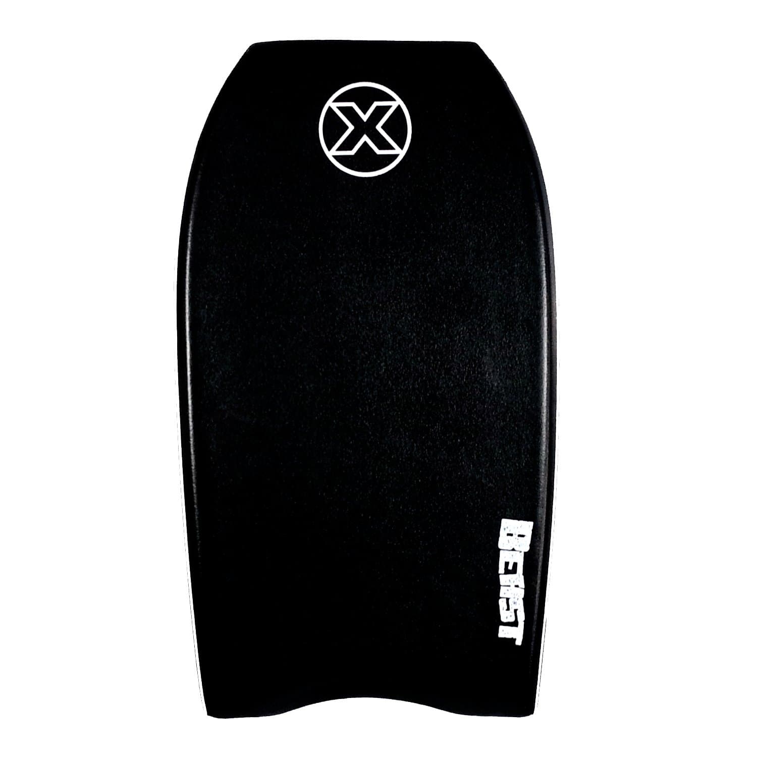 Custom X Beast 42 Bodyboard - Black Deck, Black Rails, White Bottom