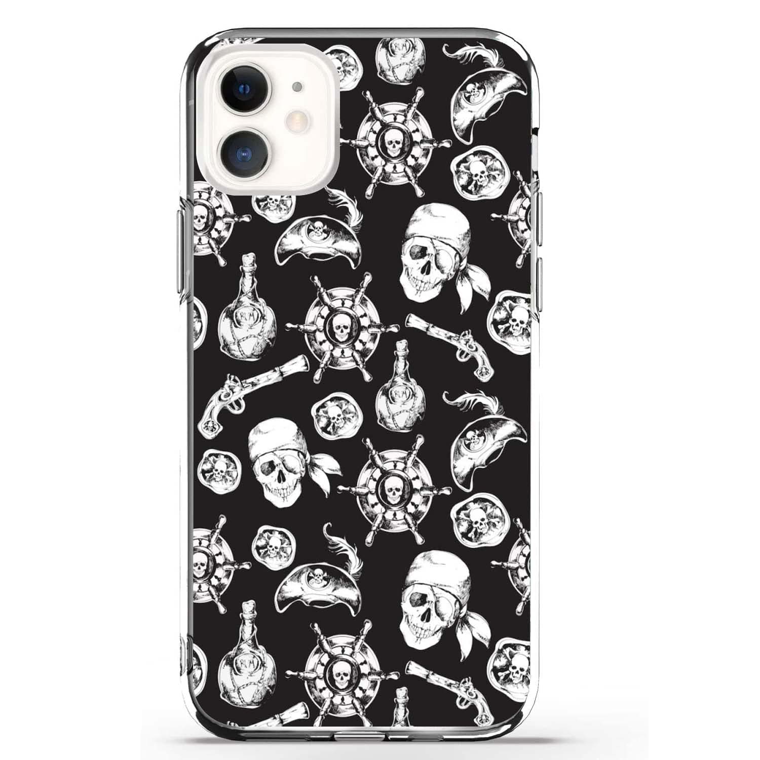 Hsdhacn Aesthetic seafaring Series Pattern case for iPhone 11, Anti-Scratch Shockproof Cover Compatible with iPhone 11, Pirate Skull Trendy Design iPhone Case Support Wireless Charging