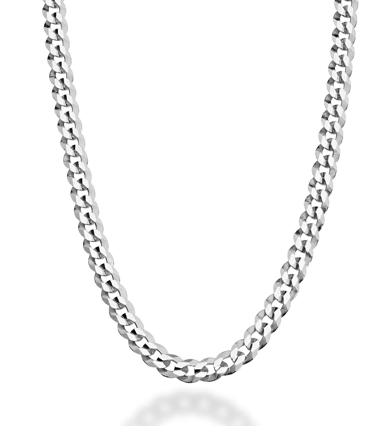 Solid 925 Sterling Silver Italian 5mm Diamond Cut Cuban Link Curb Chain Necklace for Women Men, 16"-18"-20"-22"-24"-26"-30"