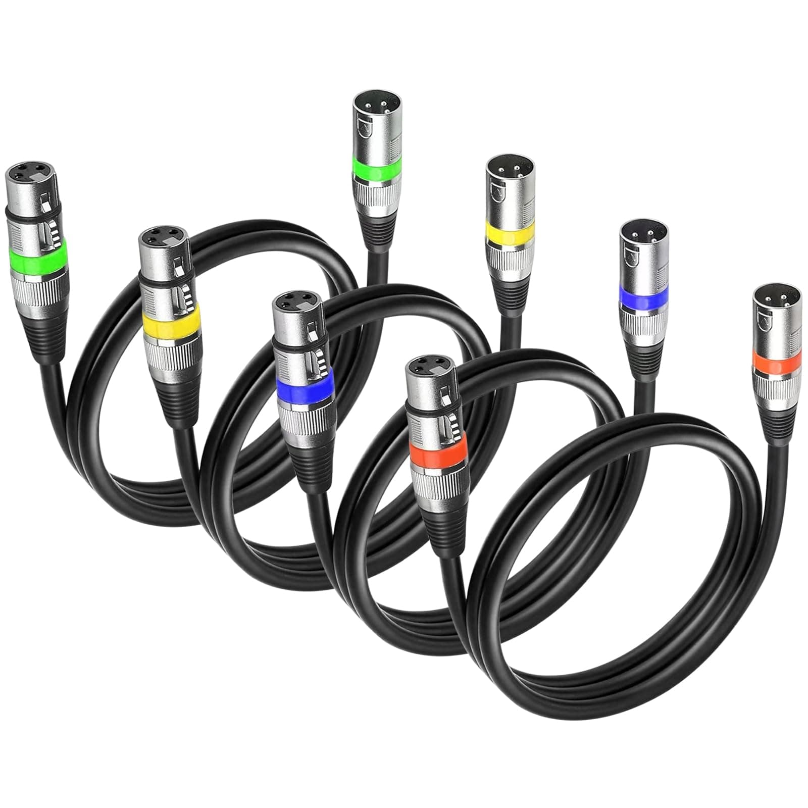 4Pack 1.2m/3ft DMX Cables