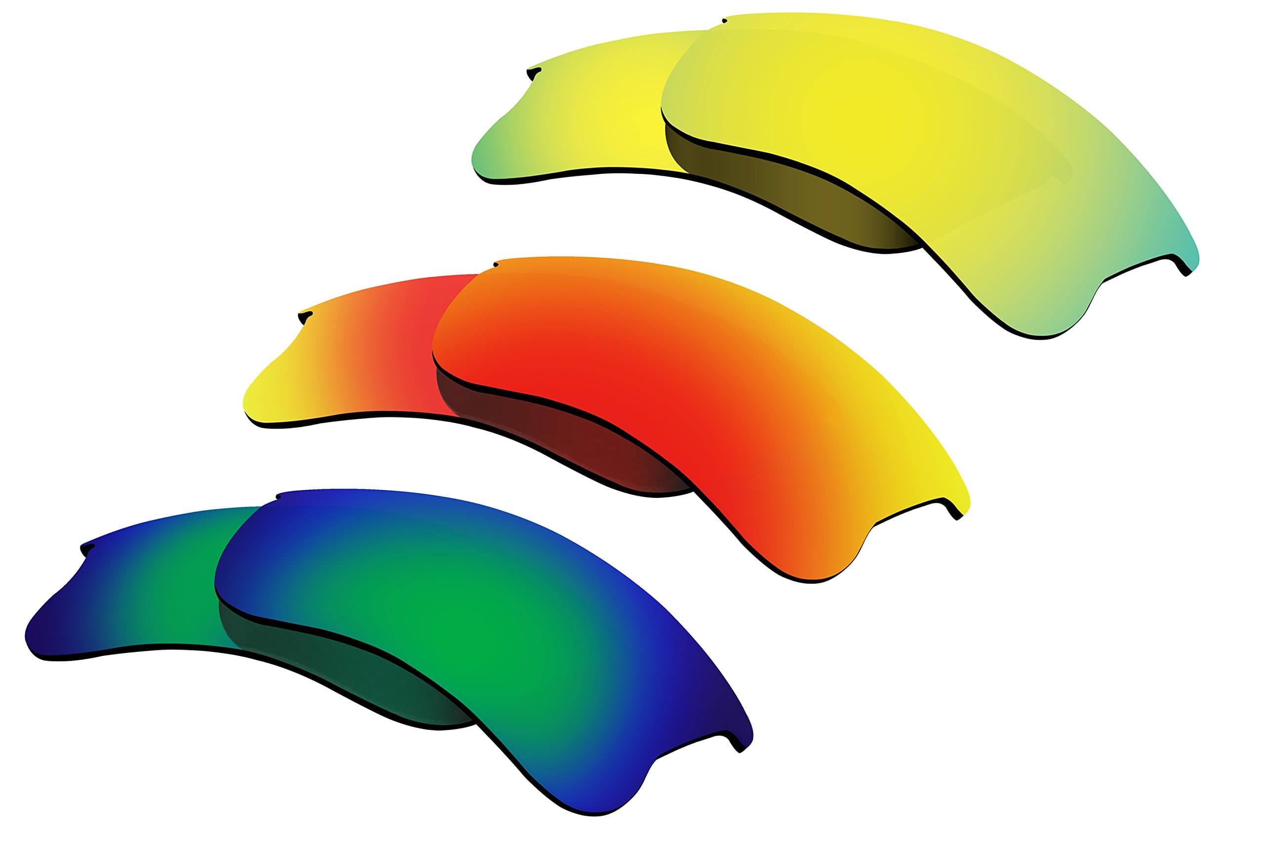 BVANQ Polarized Lenses Replacement for Oakley Flak Jacket XLJ Pack of 3 Pair Y2