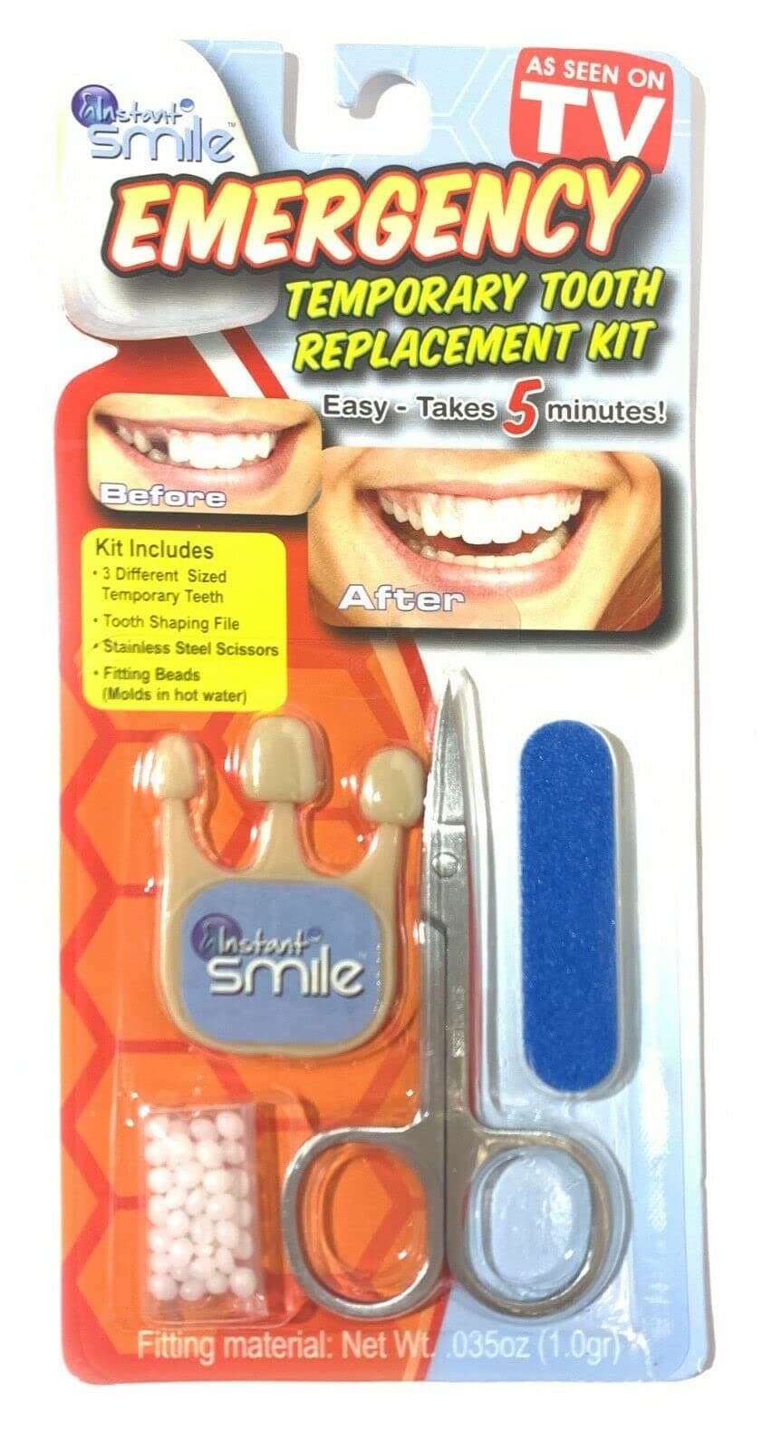 Instant Smile Emergency Temporary Tooth Replacement Kit -Dark