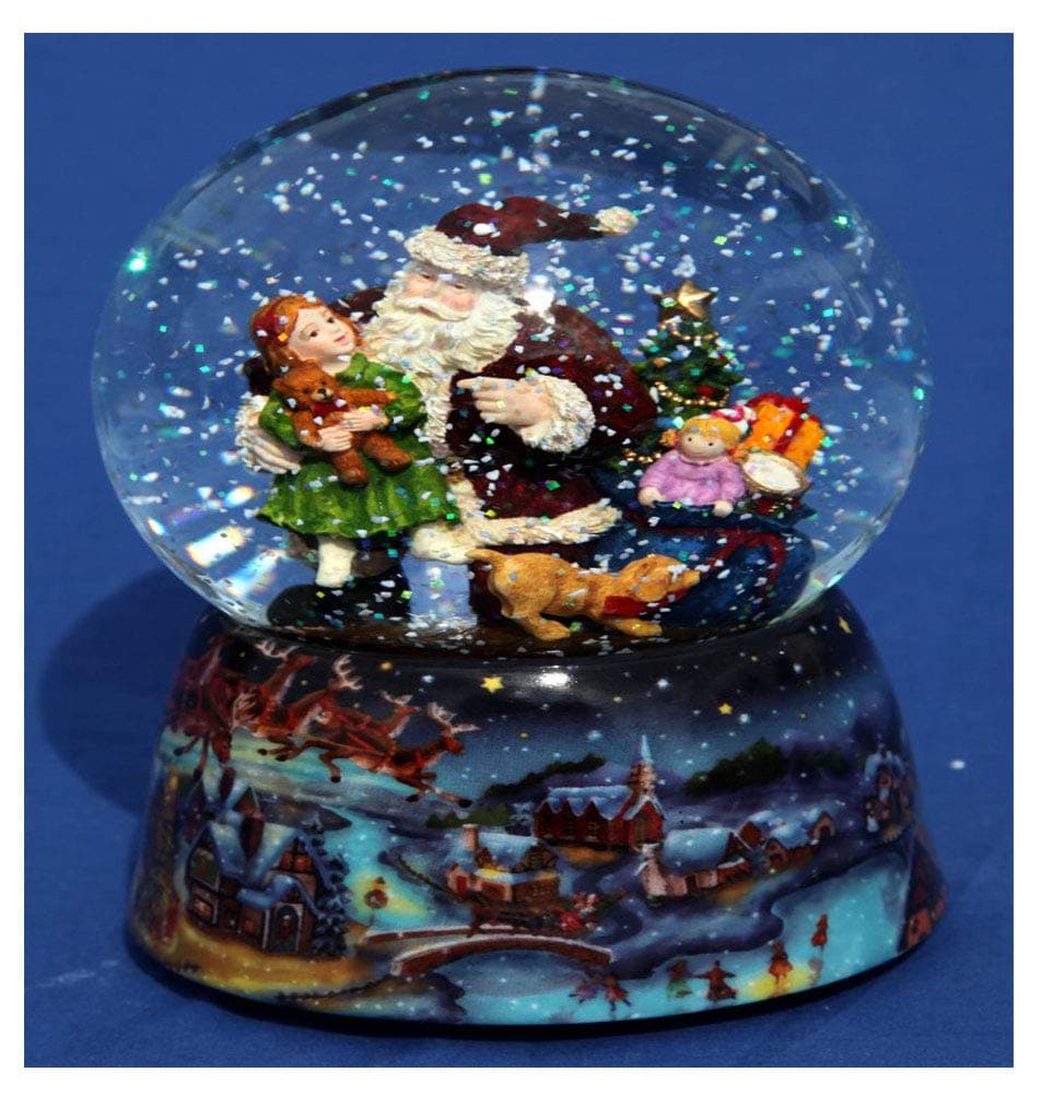 Musical Snow Globe - Santa with Young Child