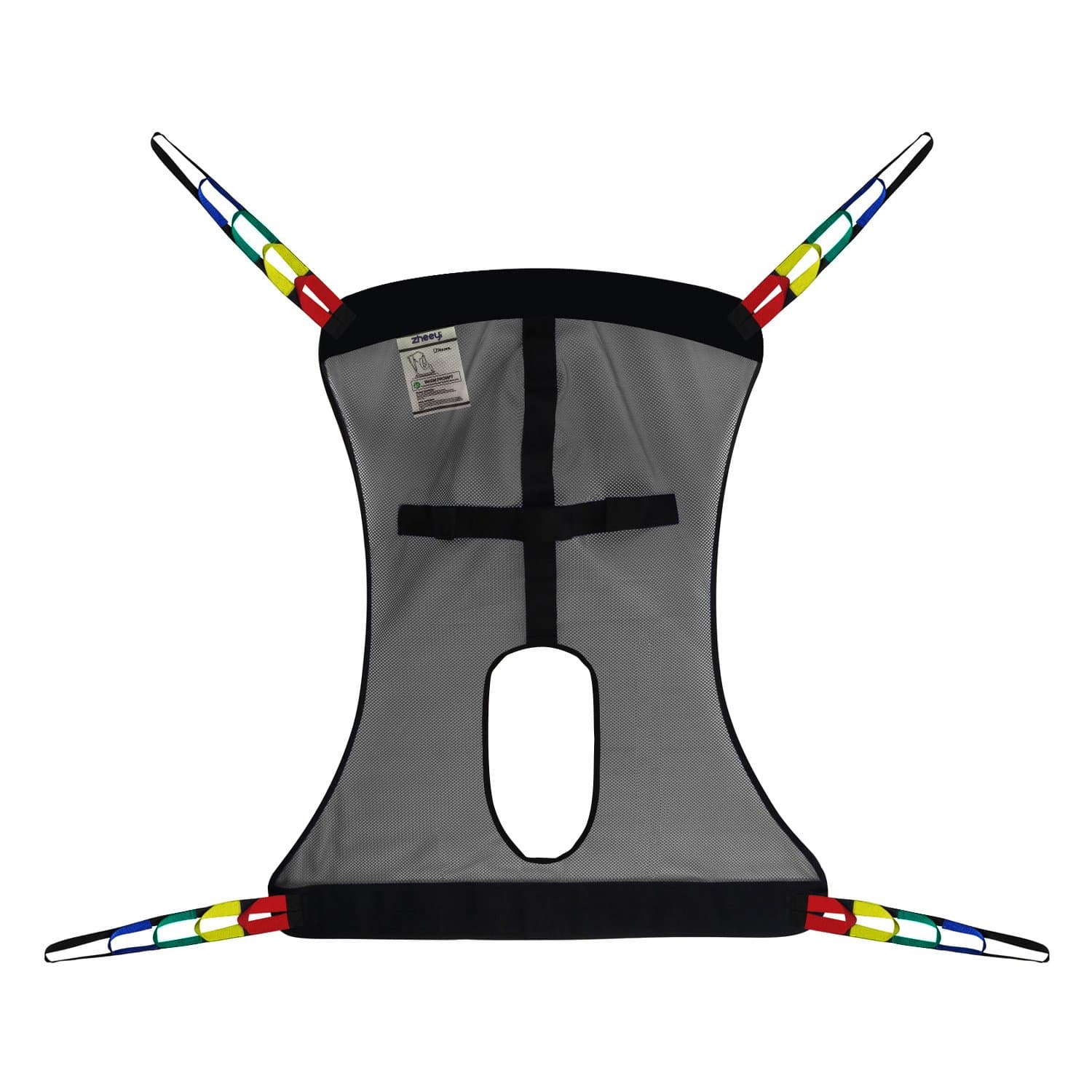 Full Body Universal Patient Lift Sling Mesh Medium with Commode Opening for Shower Toileting, Gray