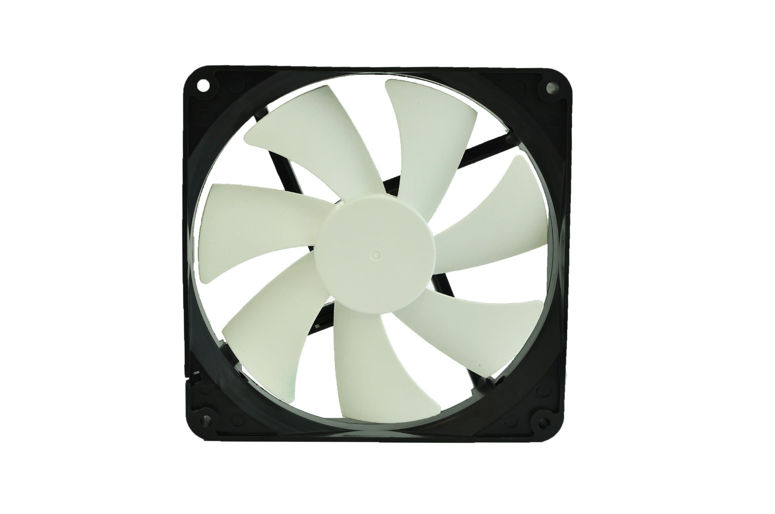 Alphawing Series 140mm, H.S.B Bearing Retail Computer Case Cooling, AXP-GF140-WT (Black Frame with White Blades)