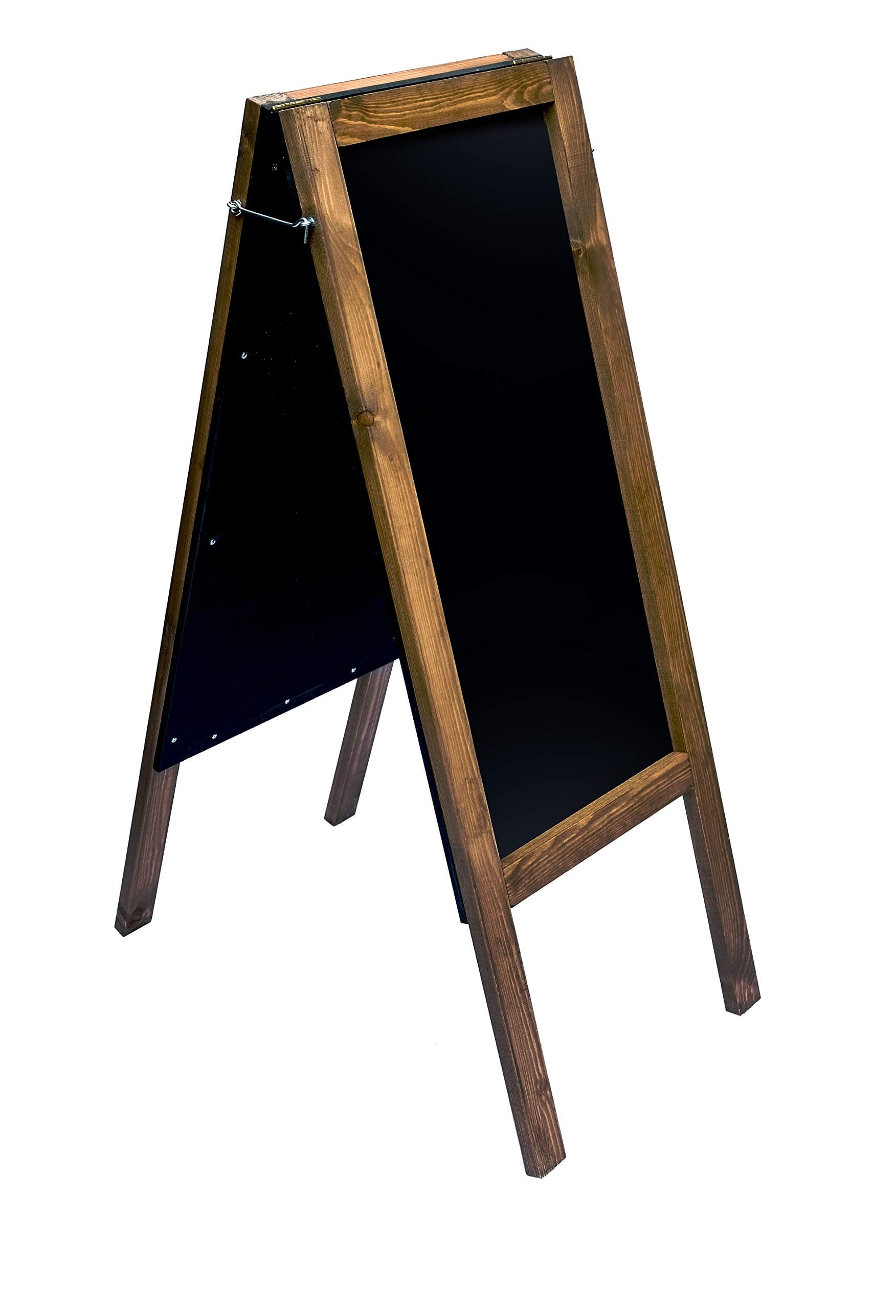 Tall Heavy Duty Medium Oak A Frame Chalkboard/Blackboard. Fitted with Tough Melamine™ Hard Plastic, Non Porous Panels - Easy to Clean. 1100 x 410 for Chalk Markers and Chalk. Double Sided Sign.
