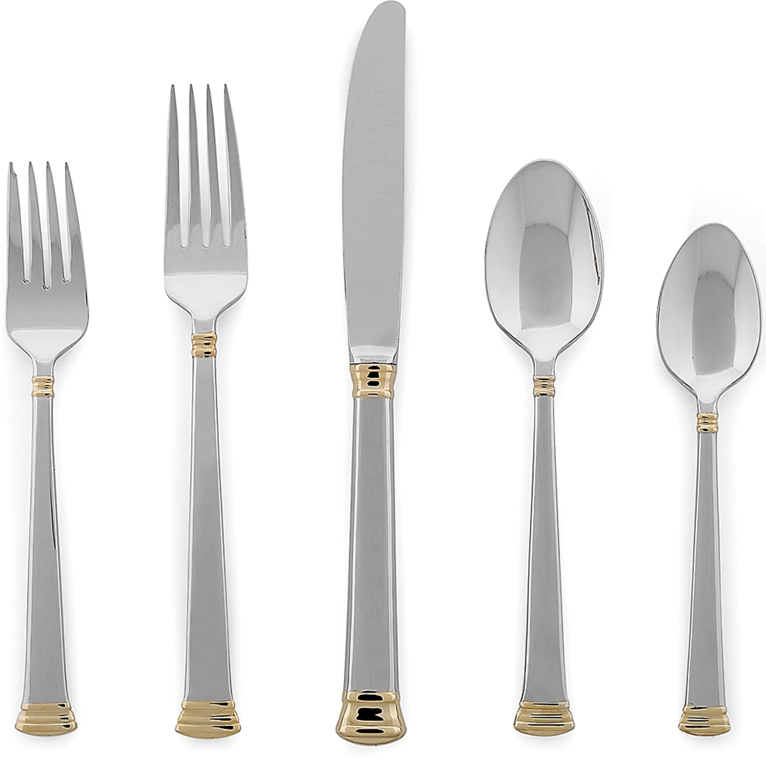 Eternal Gold Flatware 5-Piece Place Setting, Service for 1 , Stainless -