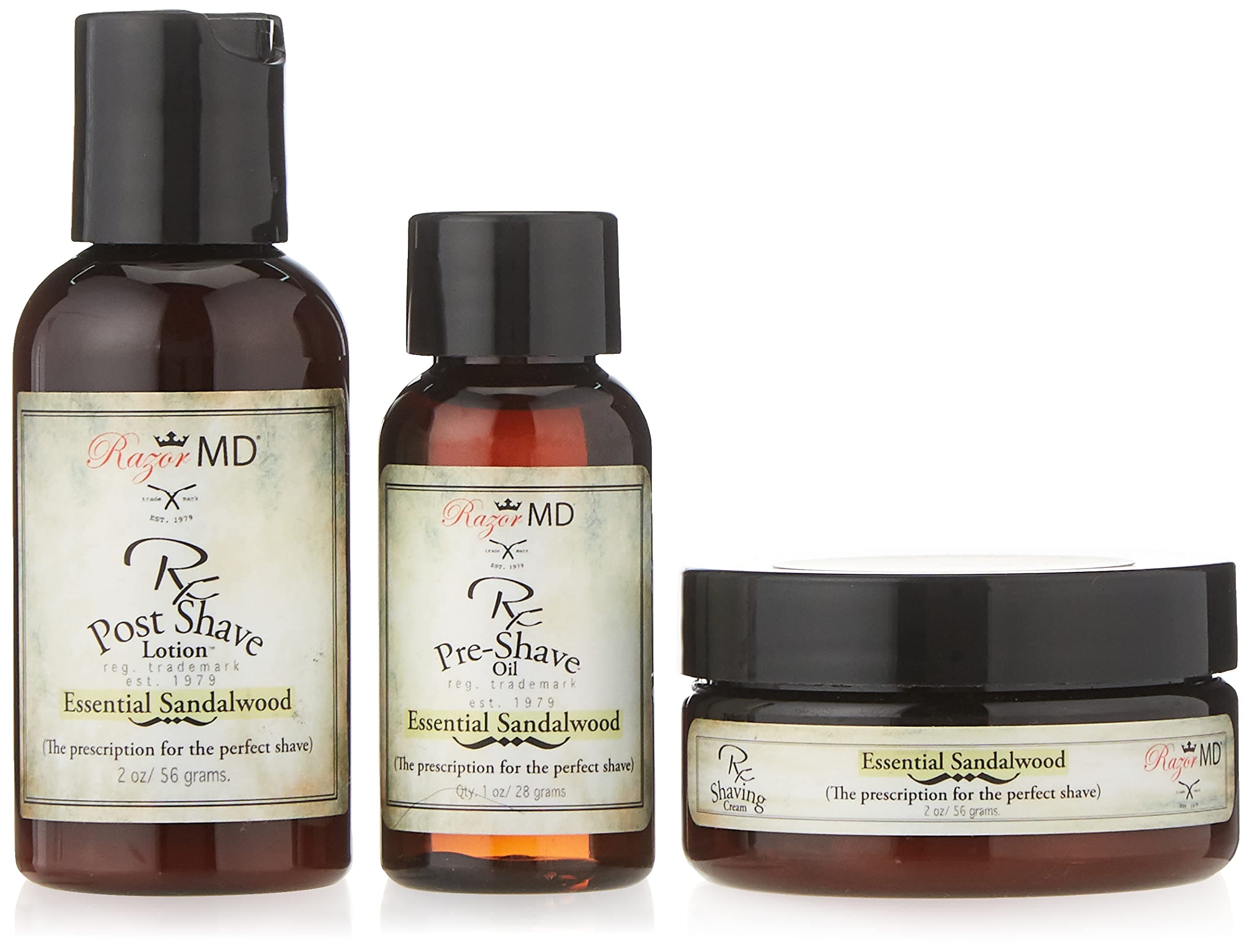 Razor MD Razor md rx shave trio (herbal blend): post shave lotion 60ml + pre shave oil 30ml + shave cream 60ml, 1