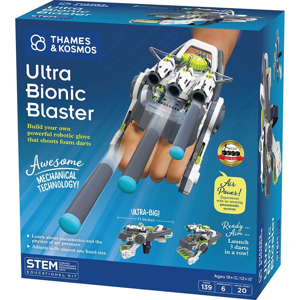 Thames & Kosmos Ultra Bionic Blaster STEM Experiment Kit | Construct a Robotic Foam Dart Blasting Glove | Challenging Build, Learn About Mechanical Technology & Engineering