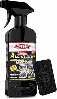 SHEEBA All in One Multipurpose Liquid Polish for Car, Motorbike, Scooter, Household, Office Care | High Gloss | Easy Application | For Interior & Exterior Surfaces -200mL with Applicator Pad.