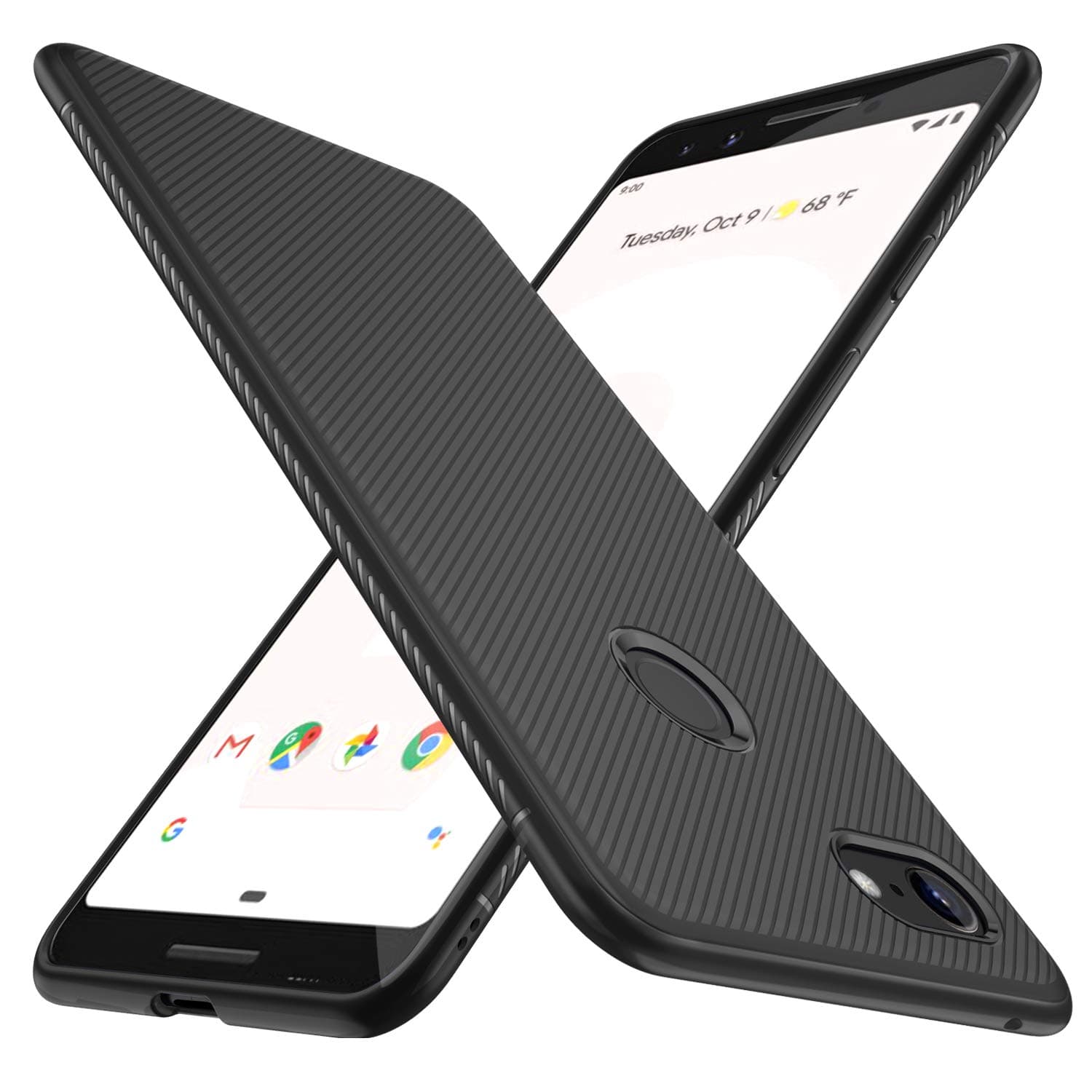 Geemai Google Pixel 3 Case, Black Soft Cover for Google Pixel 3 Covers Shock Protection from Drops Phone Case Cover for Google Pixel 3 Smartphone, Black