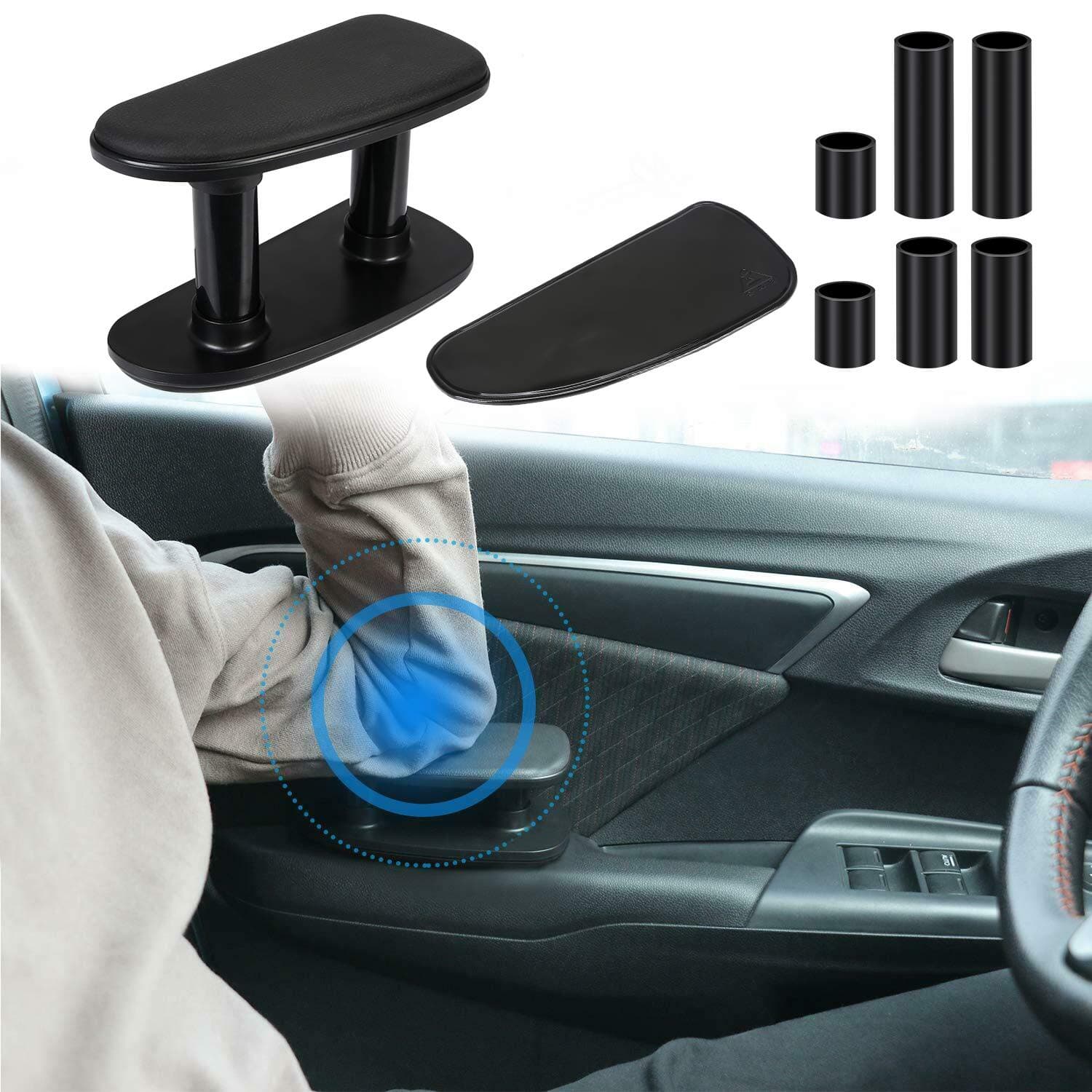 Universal Car Armrest Adjustable Car Elbow Support Pads Relieve The Driver's Arm Fatigue Car Armrest Portable Car Armrest Increase Pad (Black)