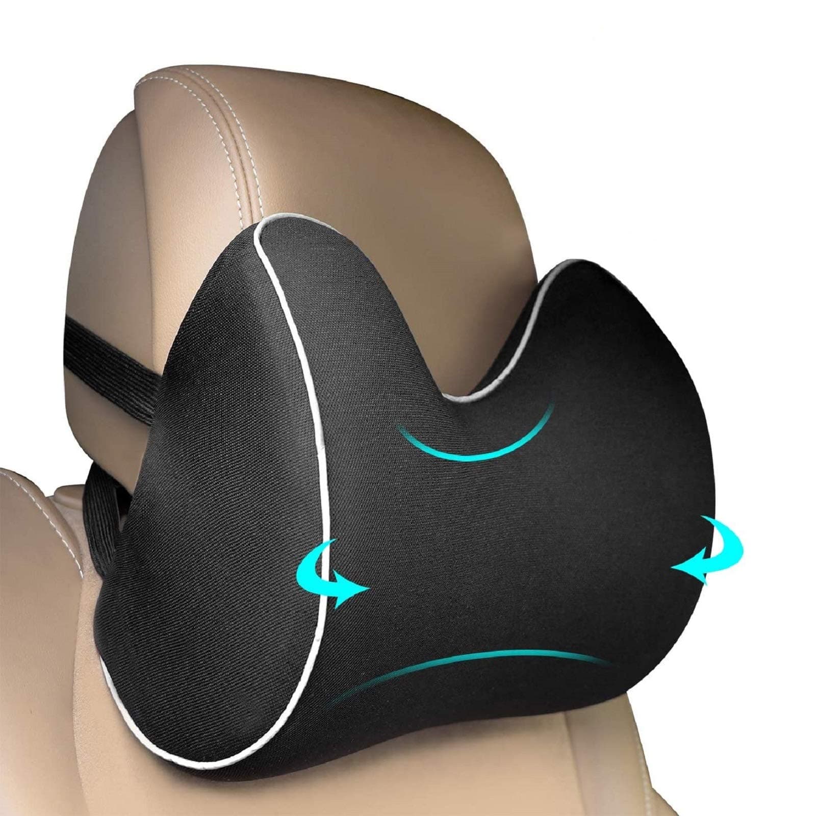 Feagar (Car Headrest) - Car Neck Support Pillows, Memory Foam Headrest Cushions Car Seat Pillow, Orthopaedic Breathable Cervical Support Pillows for Driving Neck Pain Relief, Black