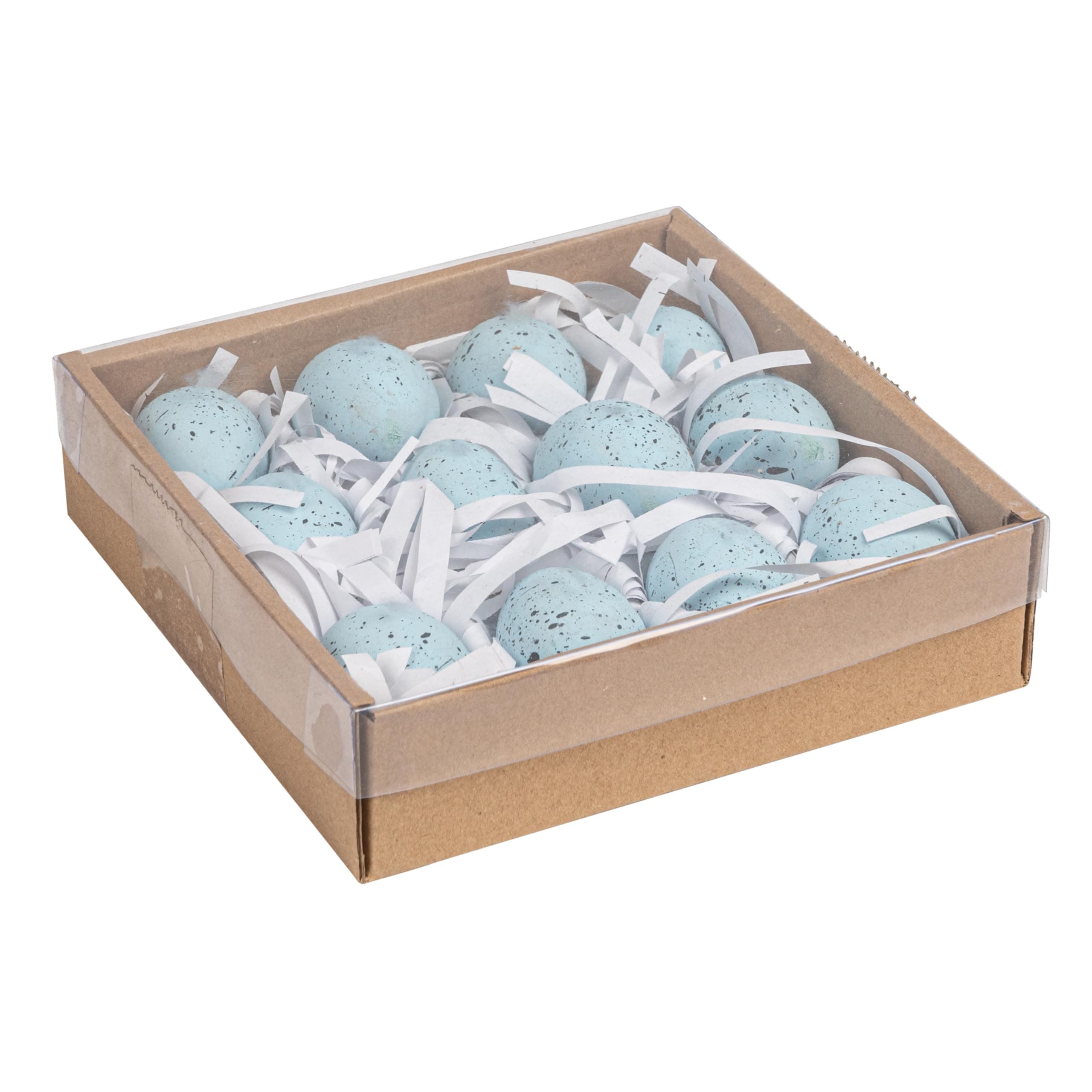Boxed Set of 12 Blue Speckled Ceramic Robin Eggs
