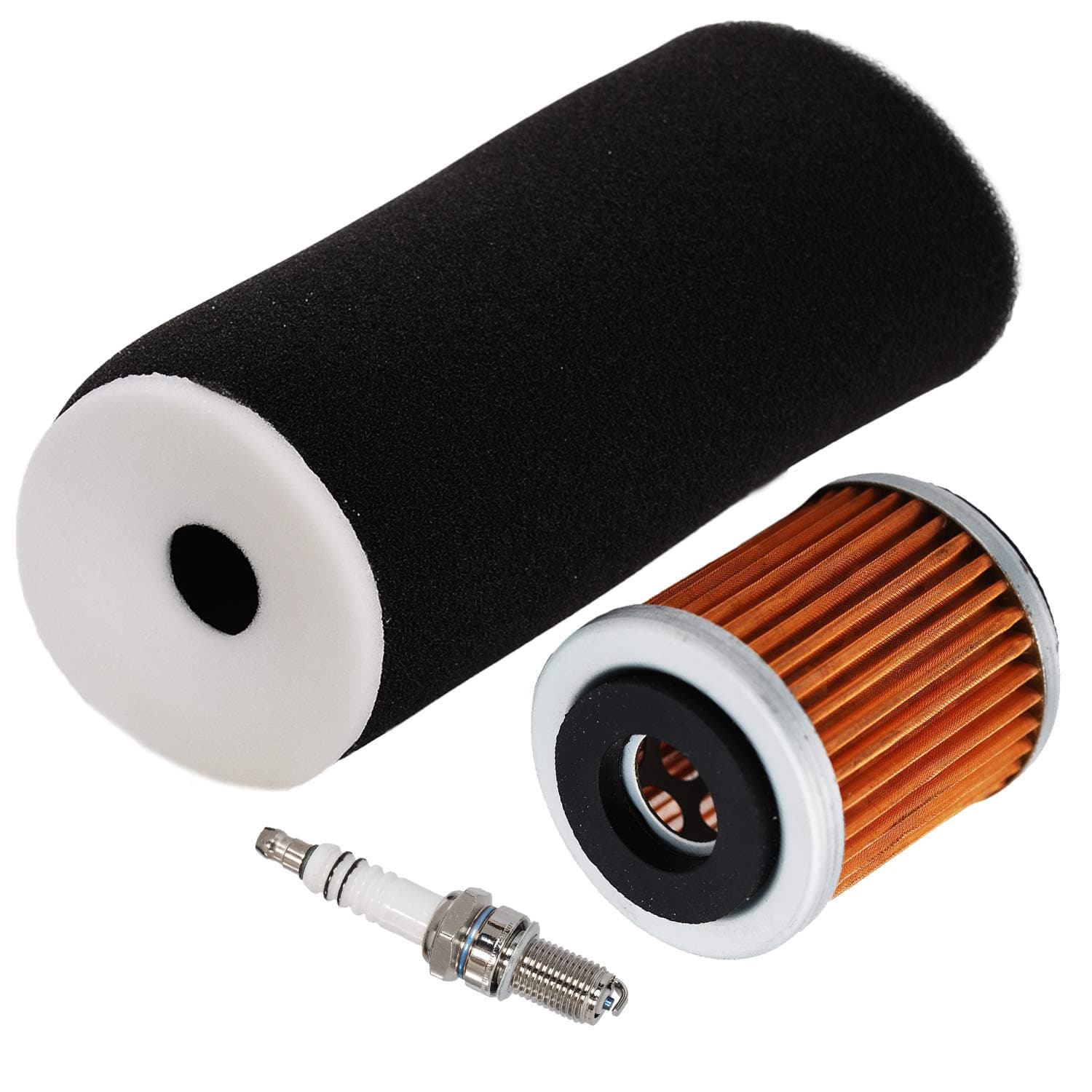 Air Filter Element Cleaner with Oil Filter Spark Plug Kit for Yamaha Raptor 350 YFM350 YFM350R, Warrior YFM350X, YFM350FX, Big Bear YFM350FW, Replaces 1UY-14451-00-00, 1UY134400100