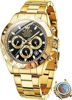 OLEVS Automatic Gold Watches for Men Luxury Classic Stainless Steel Calendar Luminous Waterproof Watches for Men