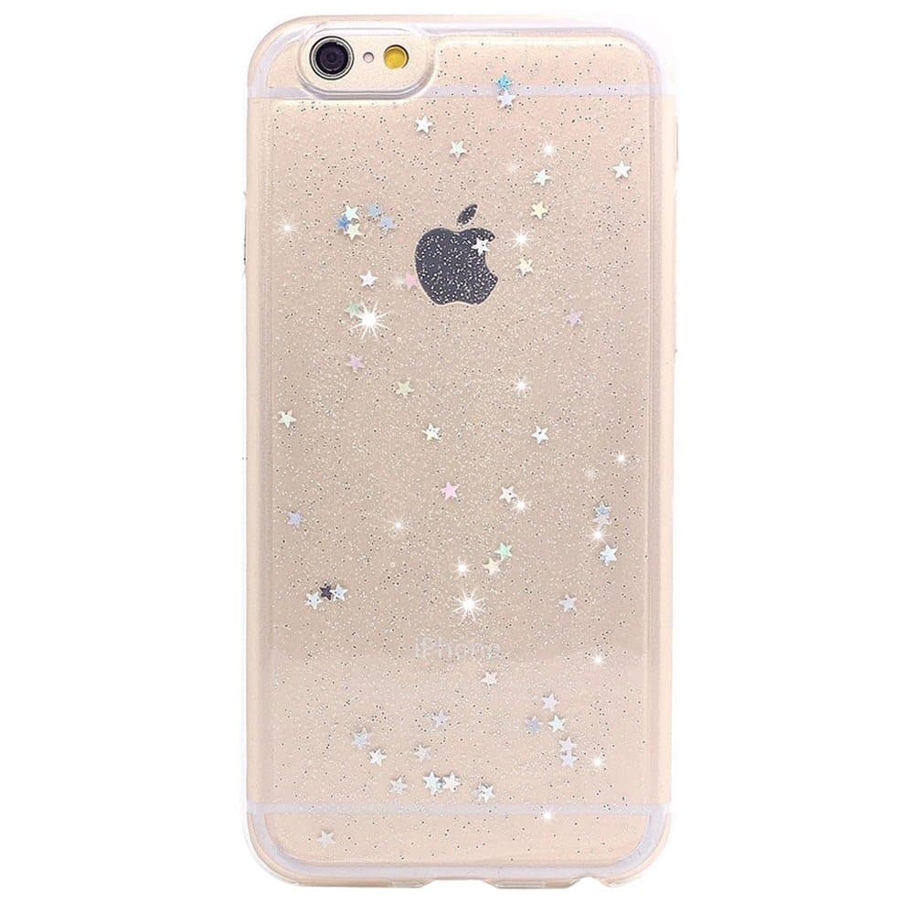 BAISRKE iPhone 6 Case, iPhone 6s Spark Glitter Case Shine Stars Clear Transparent Soft Gel TPU Back Cover for iPhone 6 6S - Clear