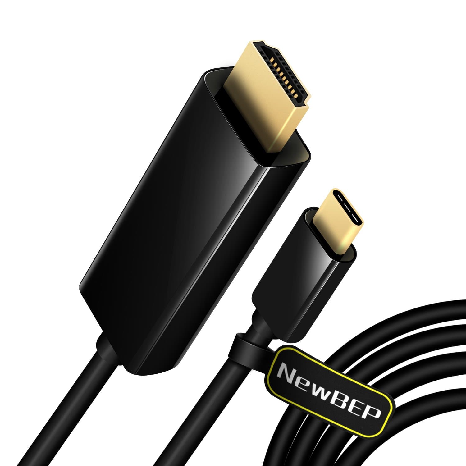 USB C to HDMI Cable Adapter, NewBEP 6Ft/1.8M USB 3.1 Type c (Thunderbolt 3 Compatible) to HDMI Adapter Converter Cord (4K Resolution) for New Macbook Google Chromebook Pixel Dell XPS 13 15