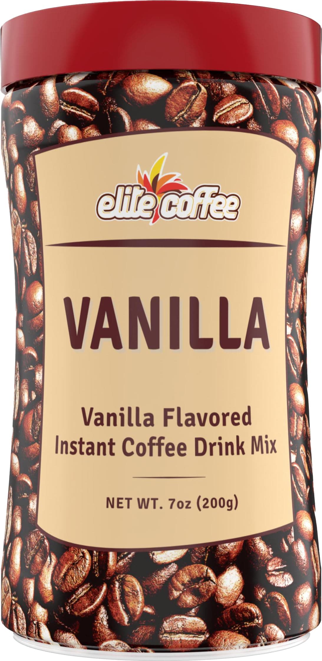 Elite Vanilla Flavored Instant Coffee 7oz