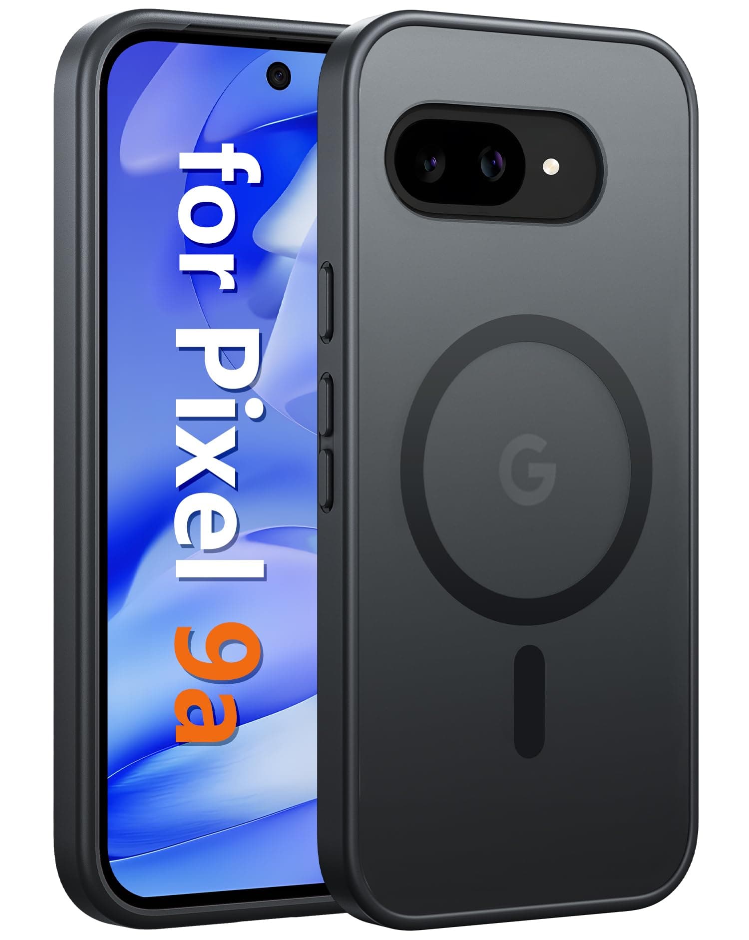 for Google Pixel 9a Case: [Compatible with Magsafe] Translucent Matte Magnetic Phone Cover - Military Grade Drop Protection - Shockproof Protective Cases for Pixel 9A (Black)