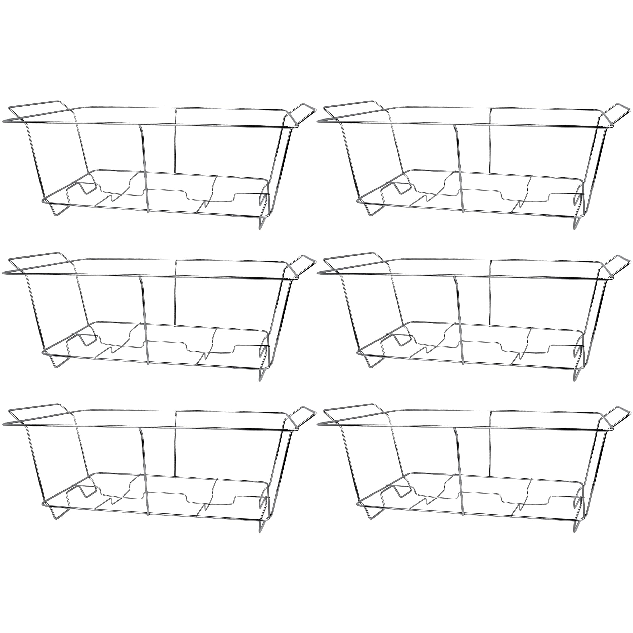 COMFICOVE 6 Pack Chafing Wire Rack Buffet Stand Chrome Frame for Events, Parties, Wedding, & Birthday Party Catering, Full Size Chafing Stand for Dish Serving Trays, Food Warmer Catering Supplies