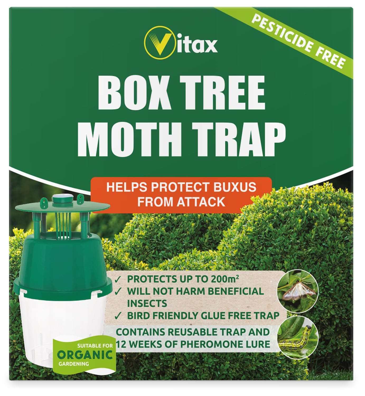 Vitax Box Tree Moth Trap, Protects Buxus, Box Hedge, 200 Square Metres of Coverage, Bird and Pollinator Friendly