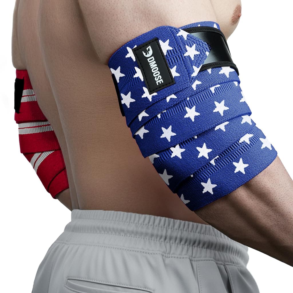 DMoose Elbow Wraps for Weightlifting, Bench Press, Cross Training & Powerlifting for Men and Women - 40" Nylon (1 Pair) Elbow Straps - Increases Stability of Joints and Supports Injury Recovery