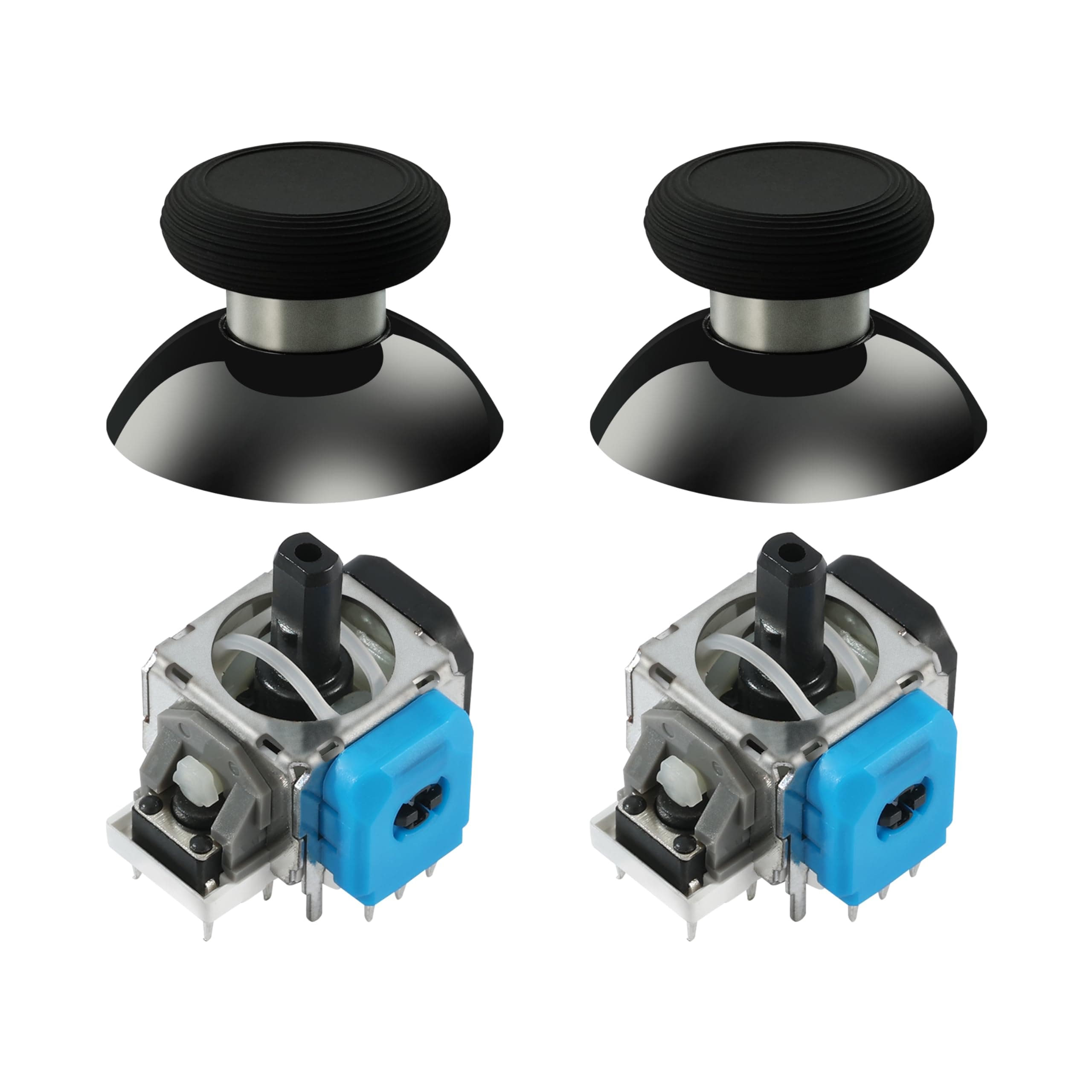 TMR Magnetic Joystick Replacement Kit for PS4 DualShock Controller,Anti-Drift Electromagnetic Stick Repair Module with Thumbstick Caps, Soldering Required